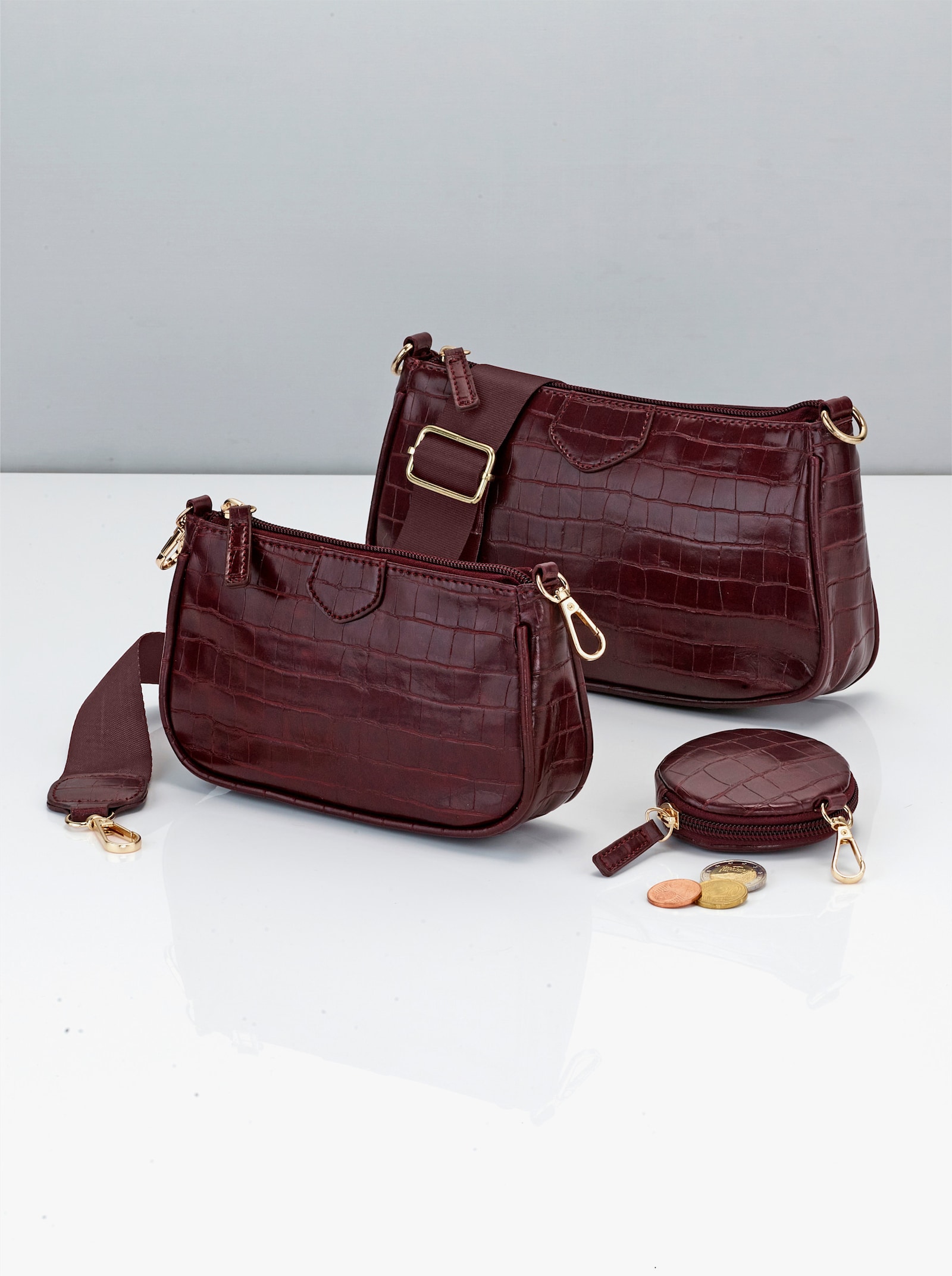 Handtassenset, 3-delig - rood