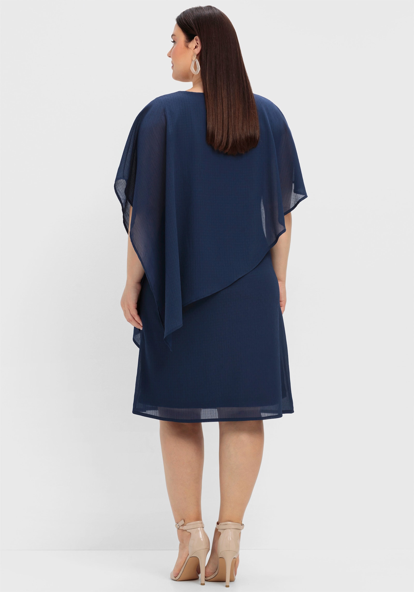sheego Robe de cocktail en mousseline - marine