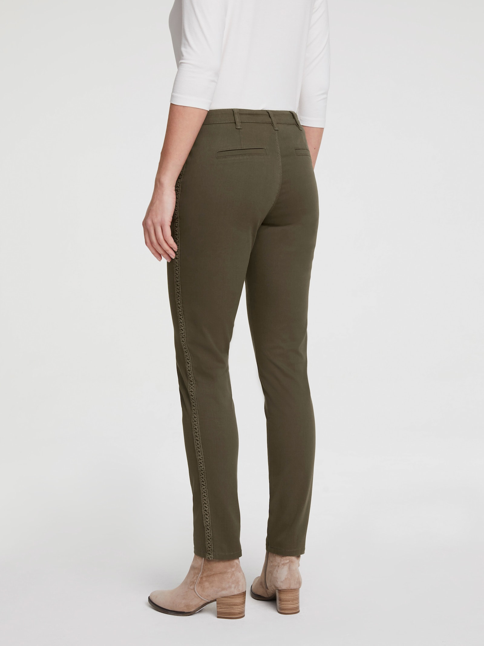 heine Hose mit Fake-Taschen - dunkeloliv