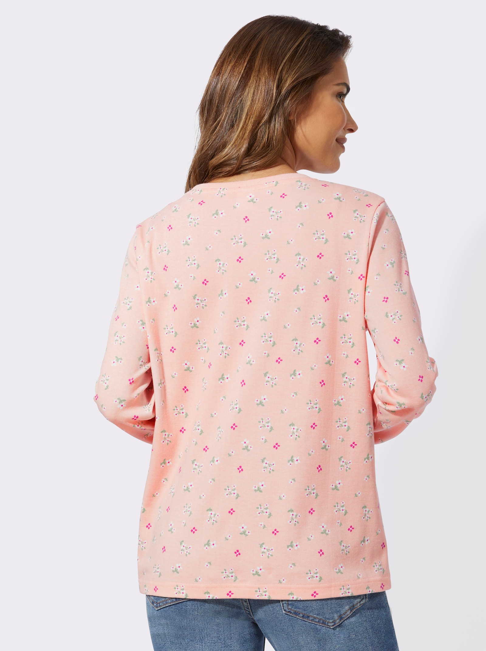 Sweatshirt mit Blümchen-Print - puder-ecru-bedruckt