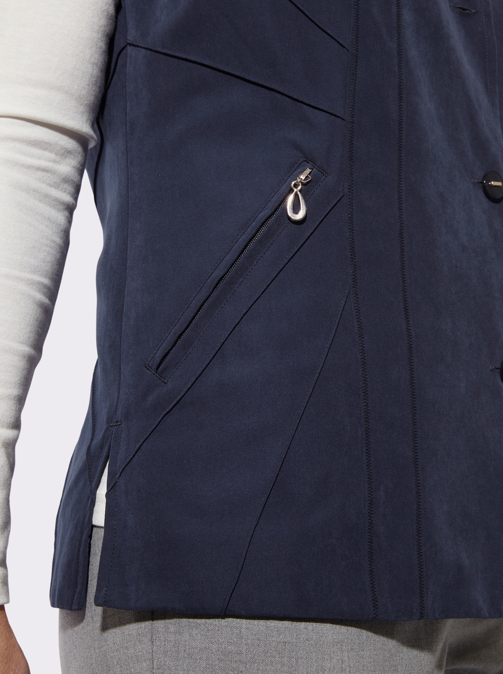 Weste in Micro-Moss-Qualität - marine