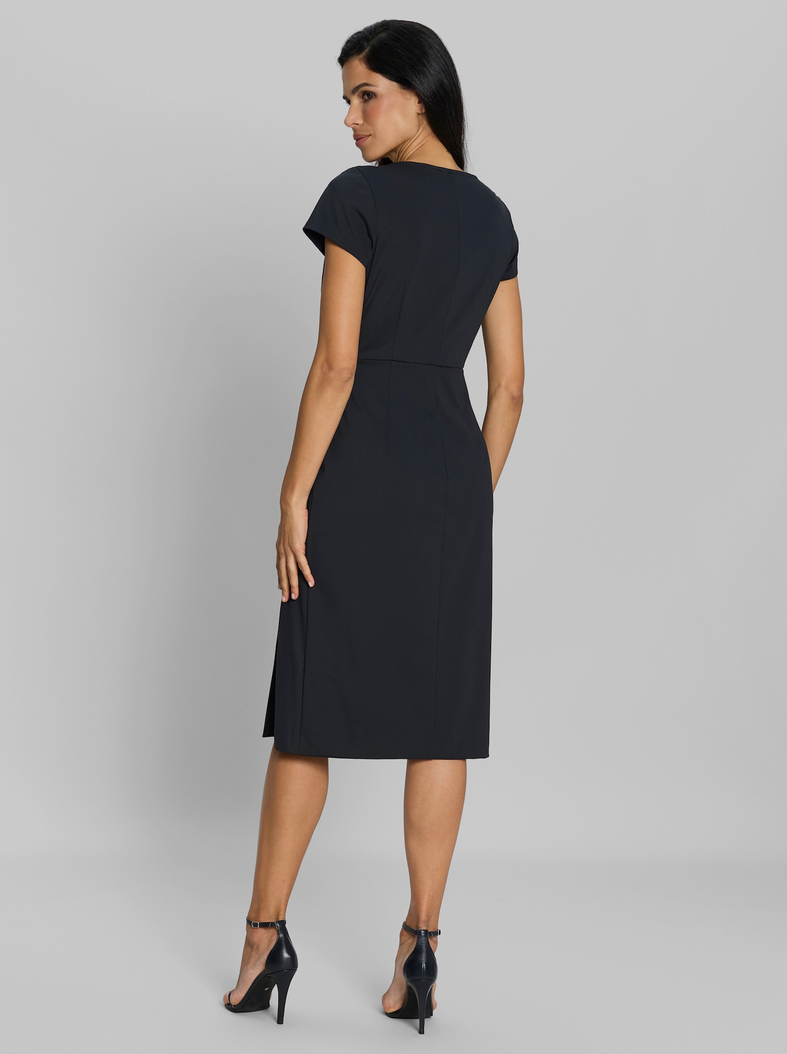 heine Jerseykleid mit Spitzenzier - schwarz