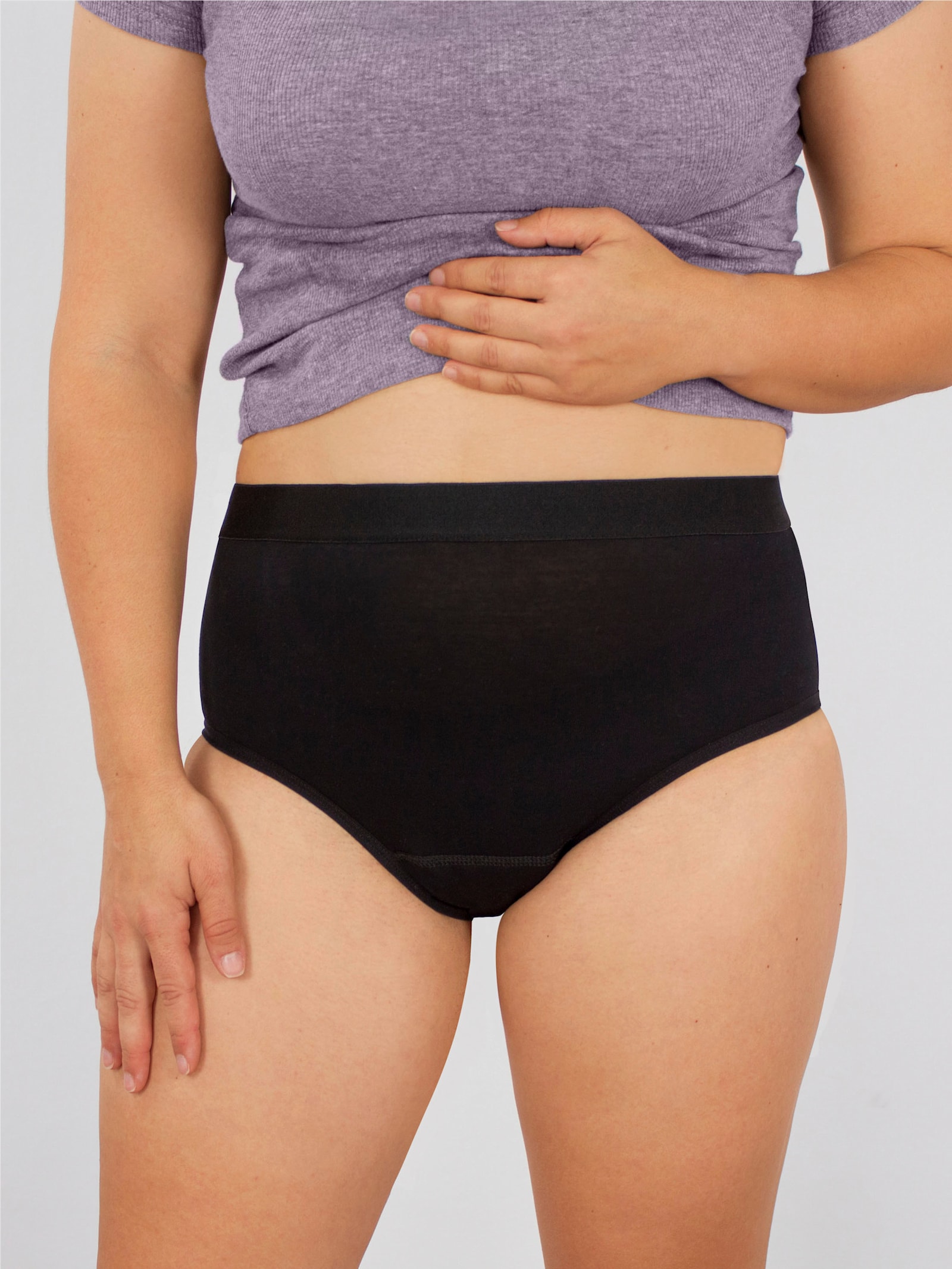 Hygiene-Highwaist-Slip - schwarz