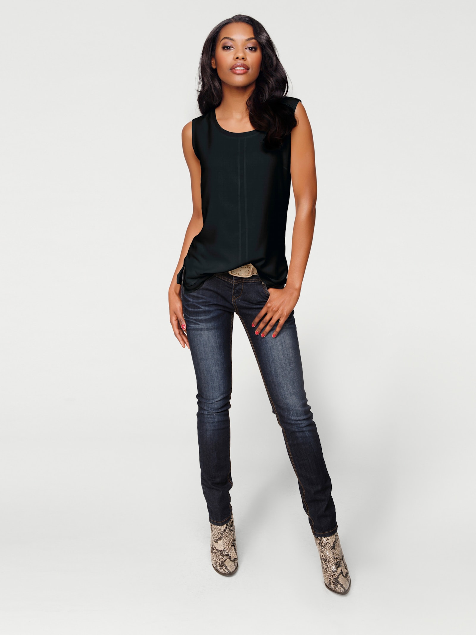 heine Shirttop im Lagen-Look - schwarz