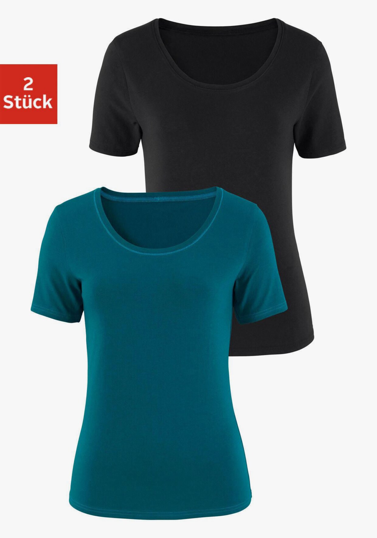 Vivance T-shirt - petrol, zwart