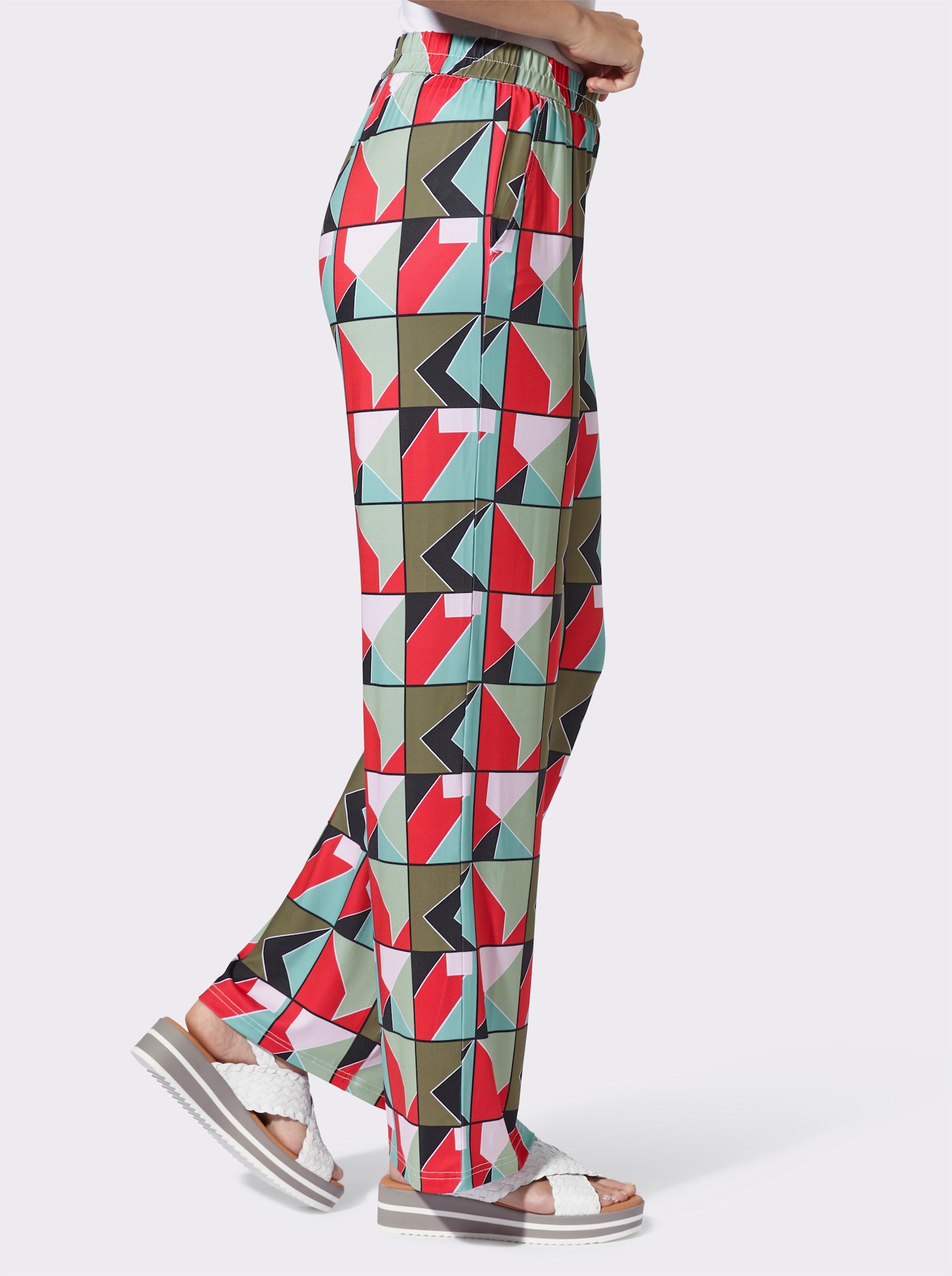 heine Schlupfhose in Stretch-Qualität - pink-schwarz-bedruckt