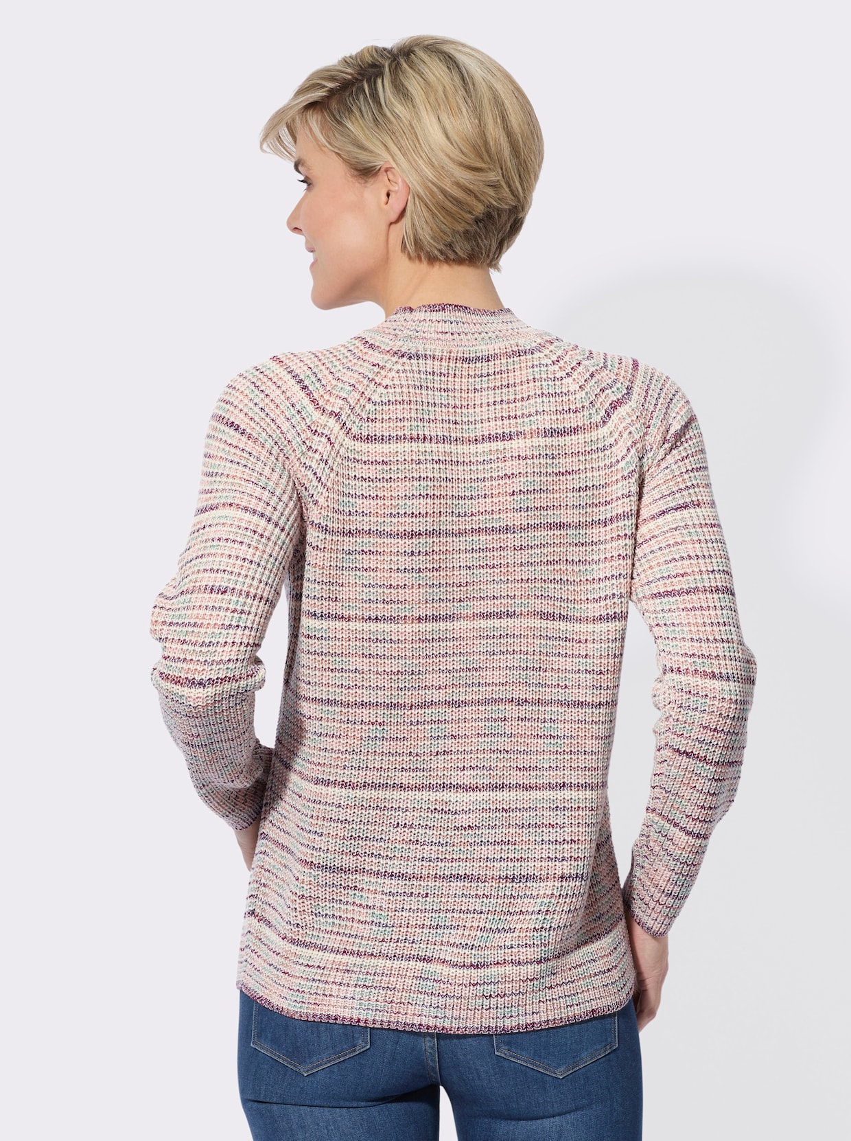 Stehkragenpullover - champagner-rosenholz-meliert