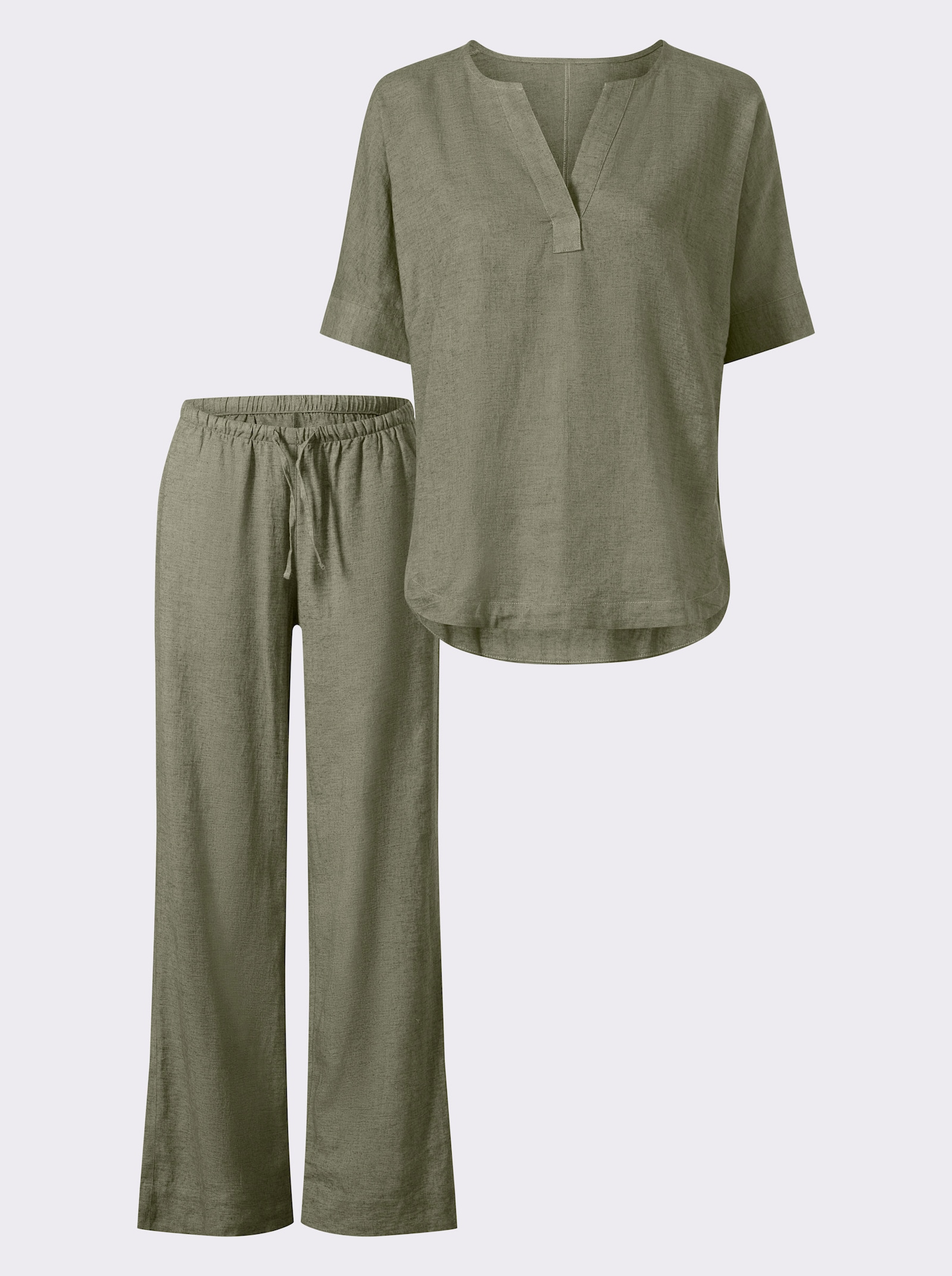 heine Tailleur pantalon contenant du lin - kaki