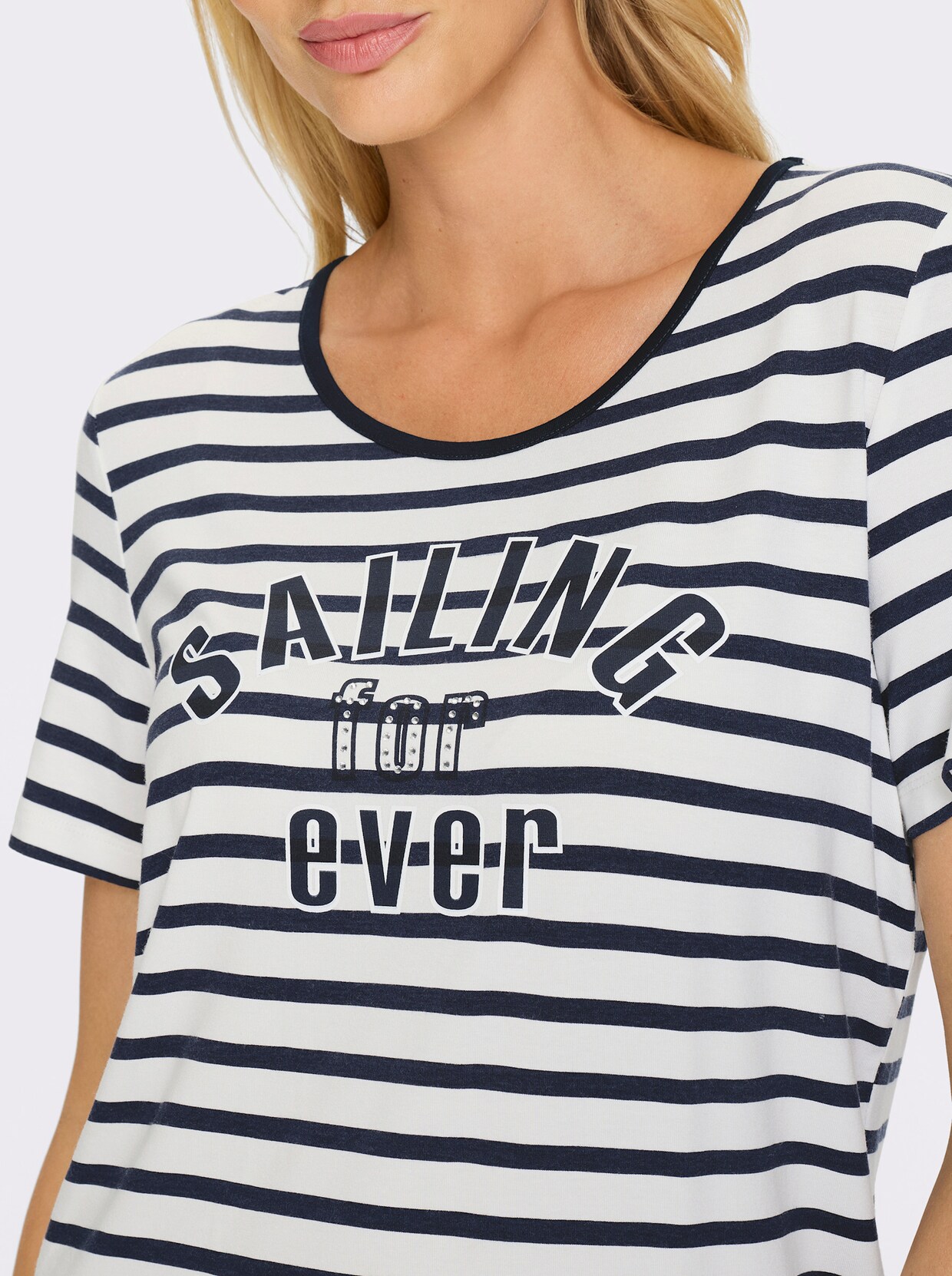 heine Ringelshirt - weiß-marine-geringelt