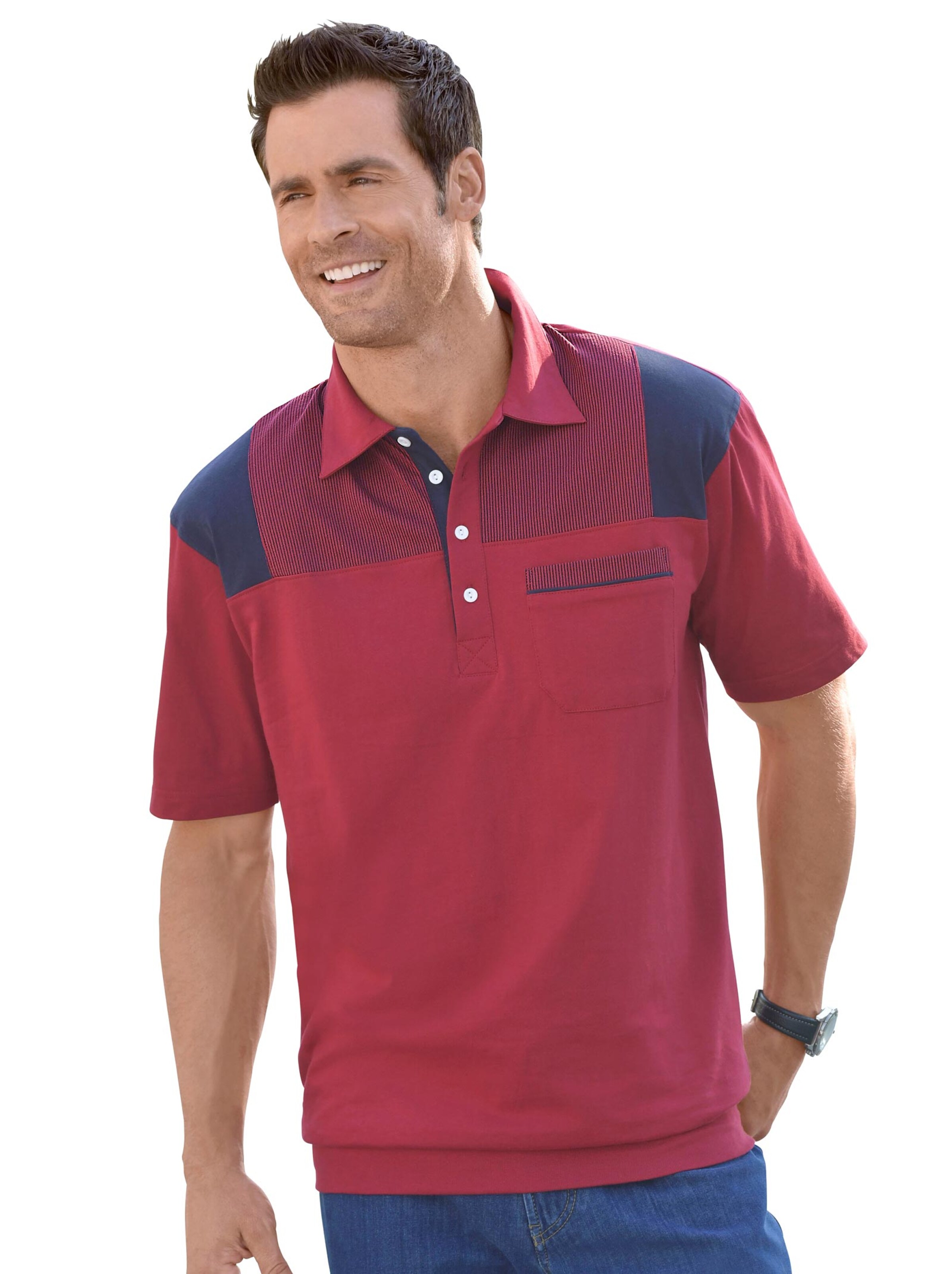 Poloshirt - rot-marine