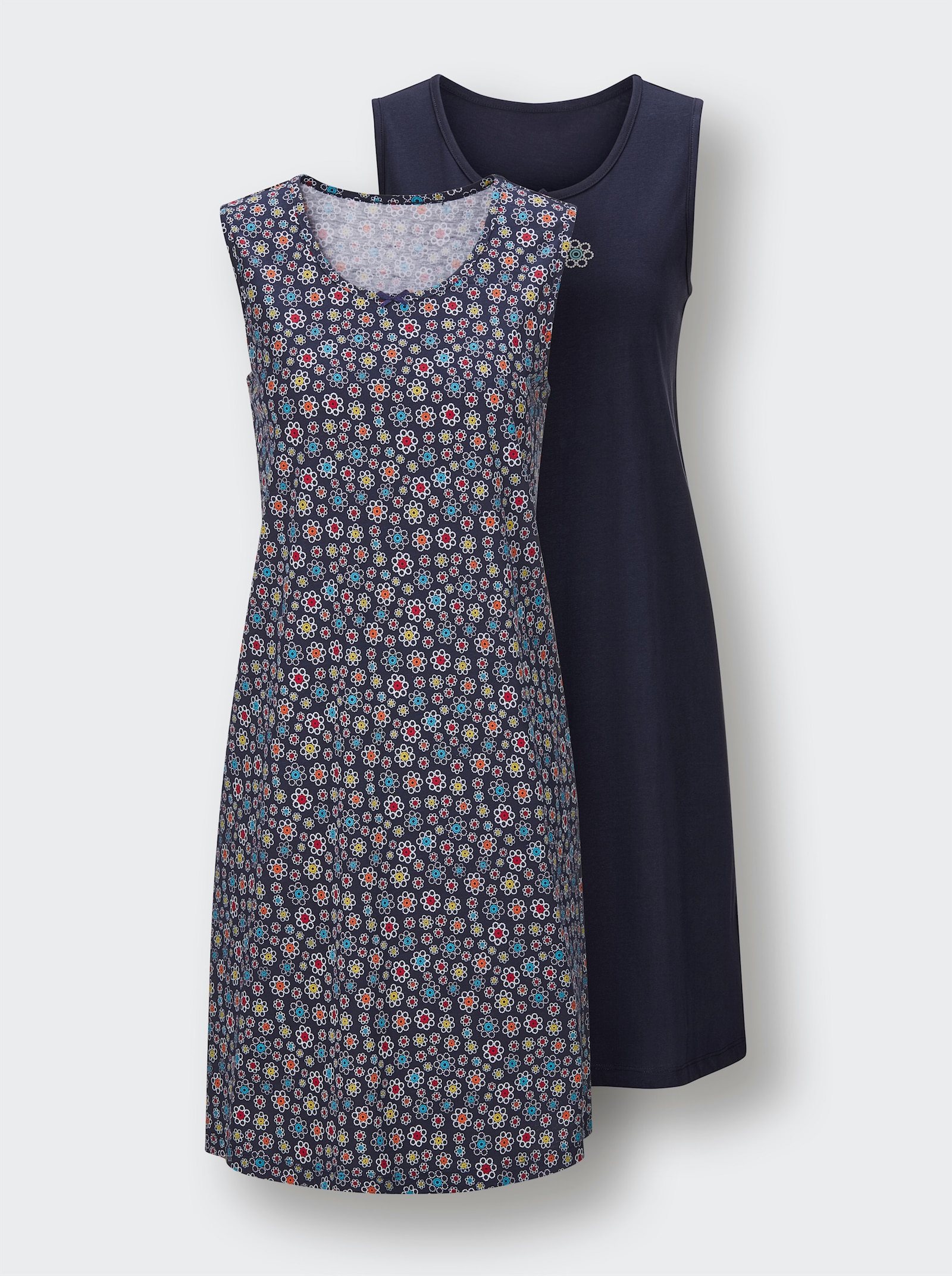 wäschepur Nachthemden - marine + marine-bedruckt