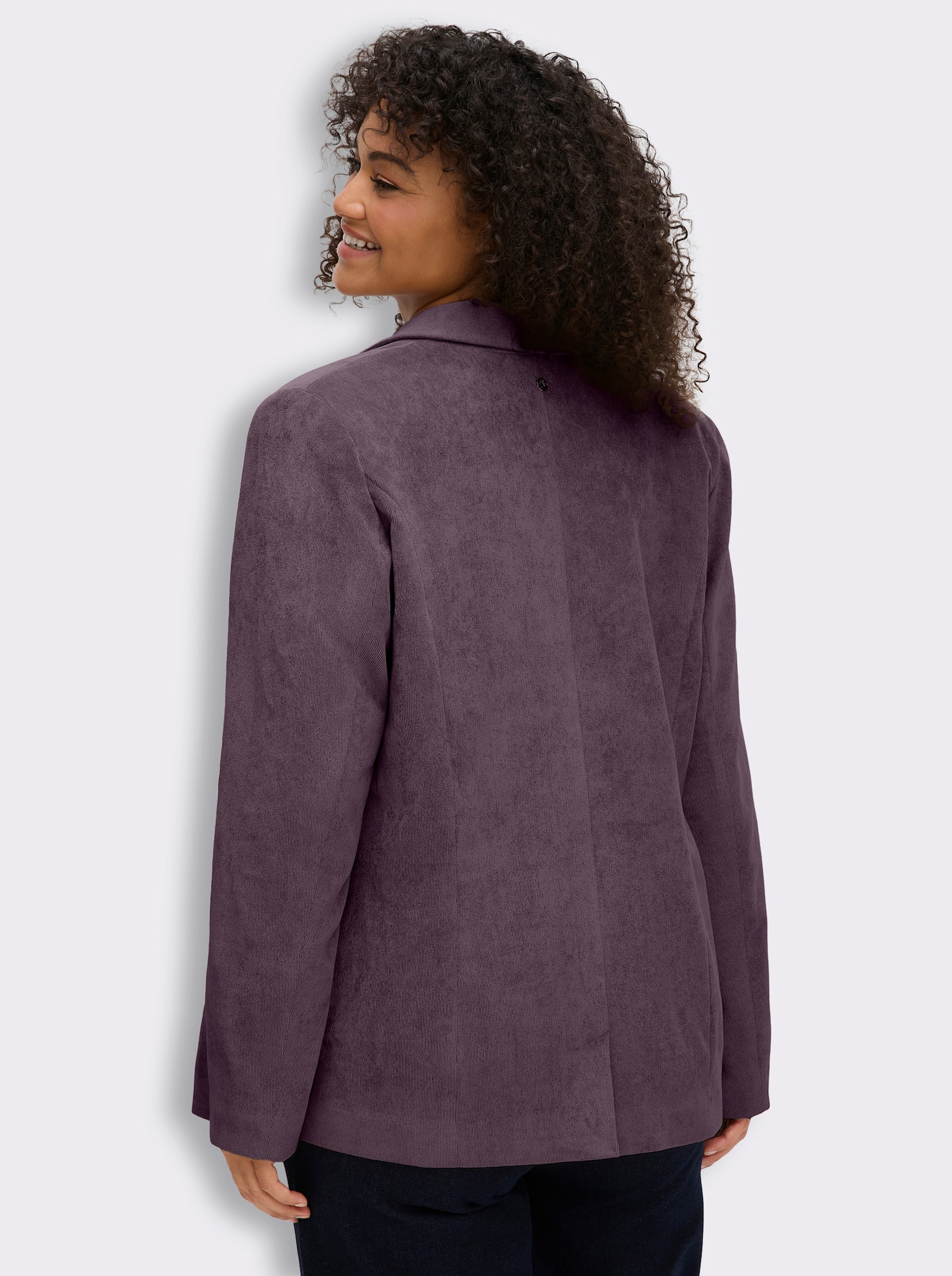 sheego Cordblazer in taillierter Form - aubergine