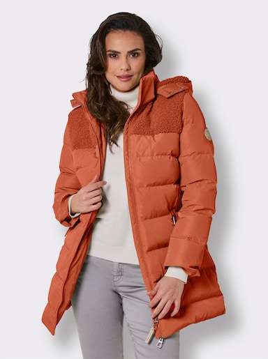 CREATION L PREMIUM Daunenjacke mit Teddyfleece - rostrot