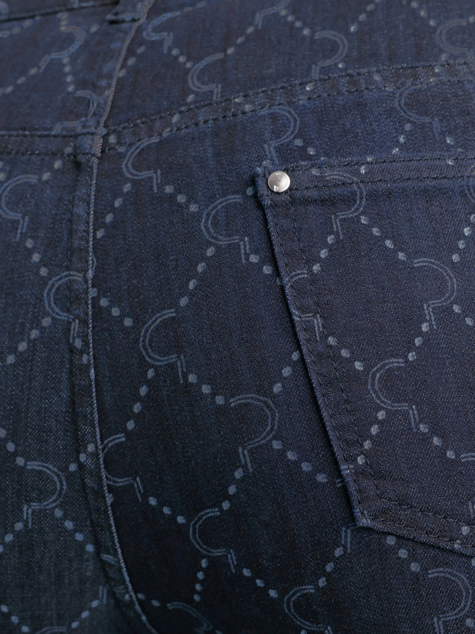 CREATION L PREMIUM 5-Pocket-Jeans mit Print-Dessin - dark blue