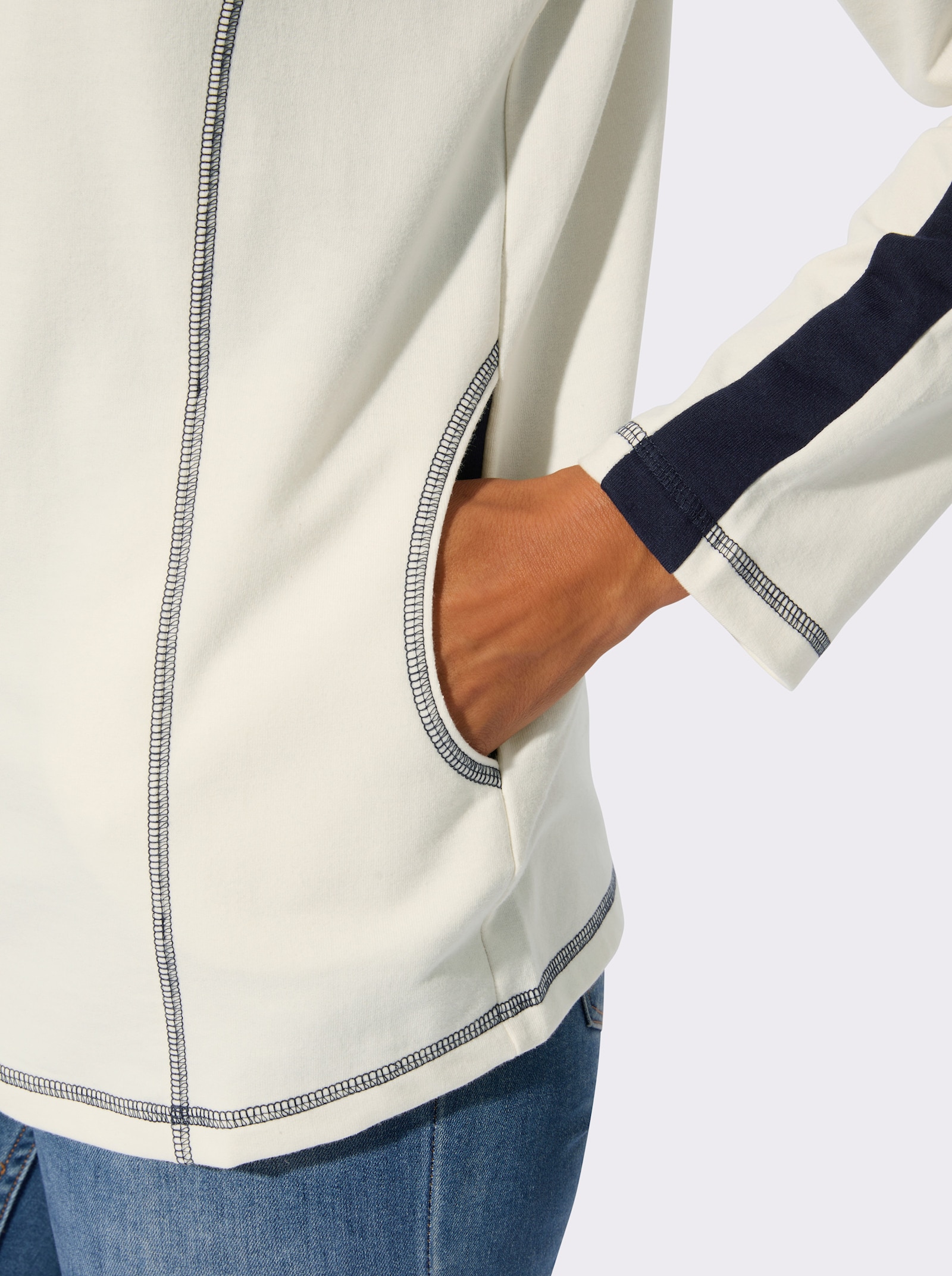 Shirtjacke - ecru-marine