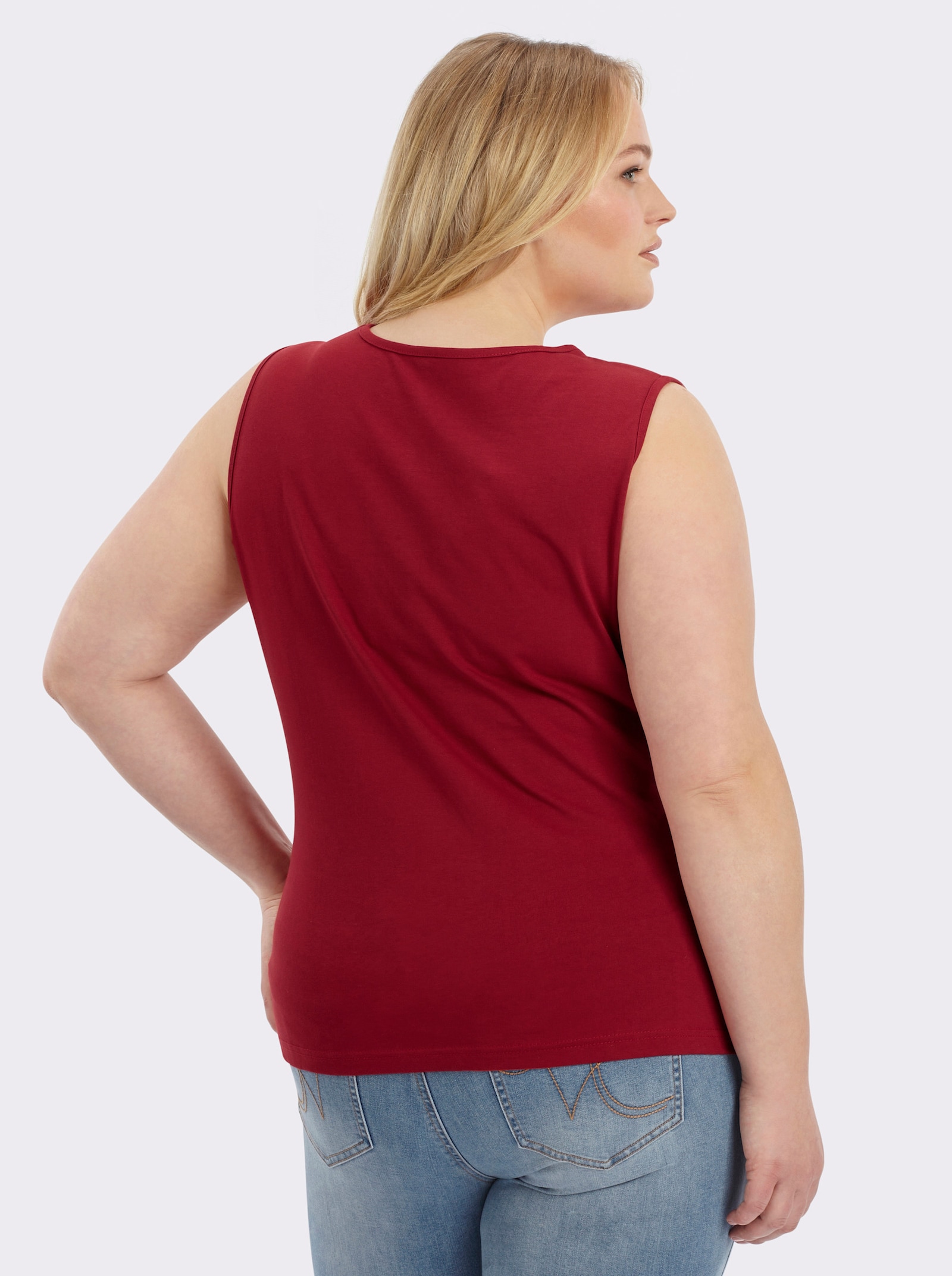 Trägertop mit Rundhals-Ausschnitt - rot