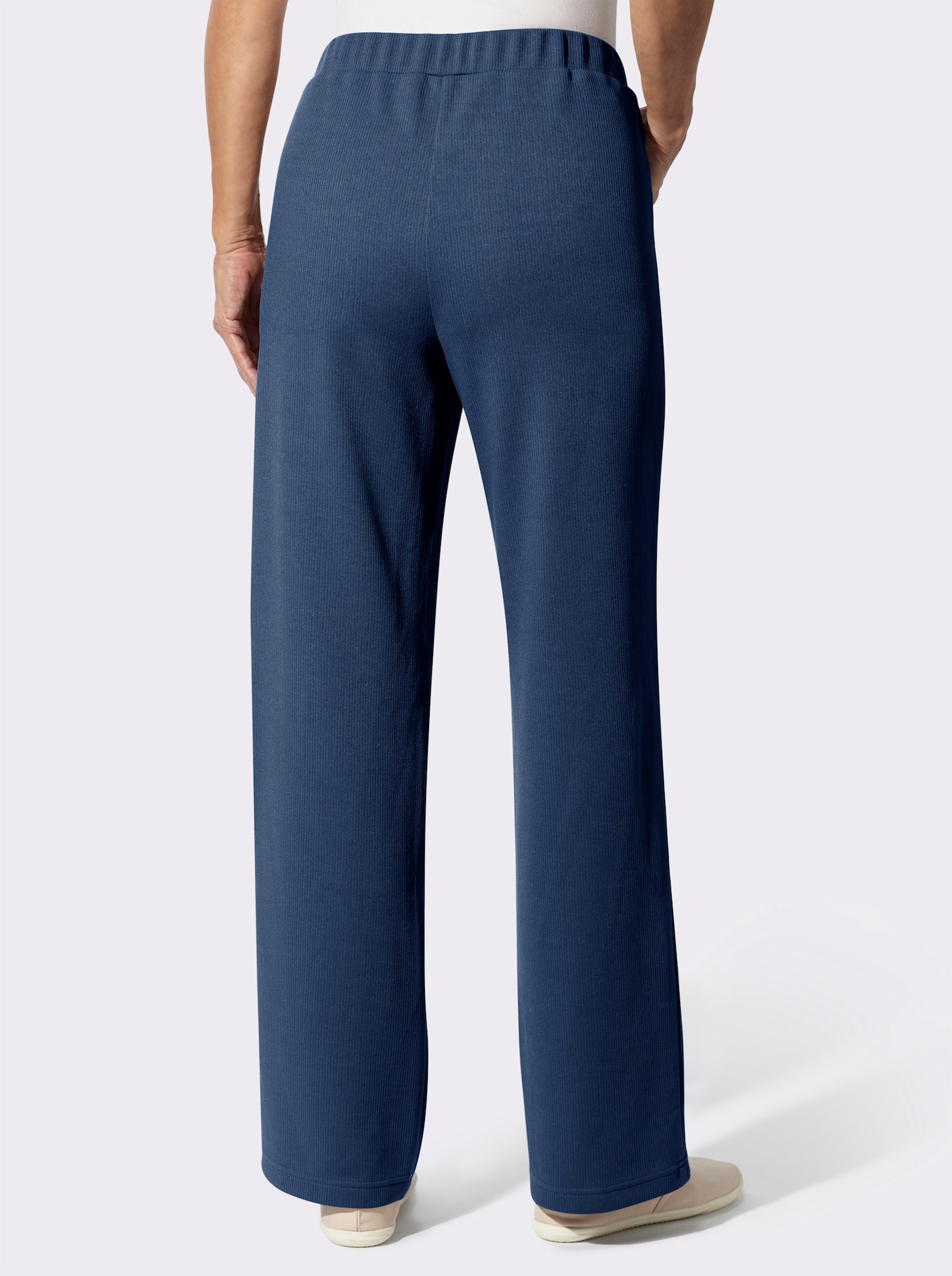 Schlupfhose in Ripp-Optik, pflegeleicht - jeansblau