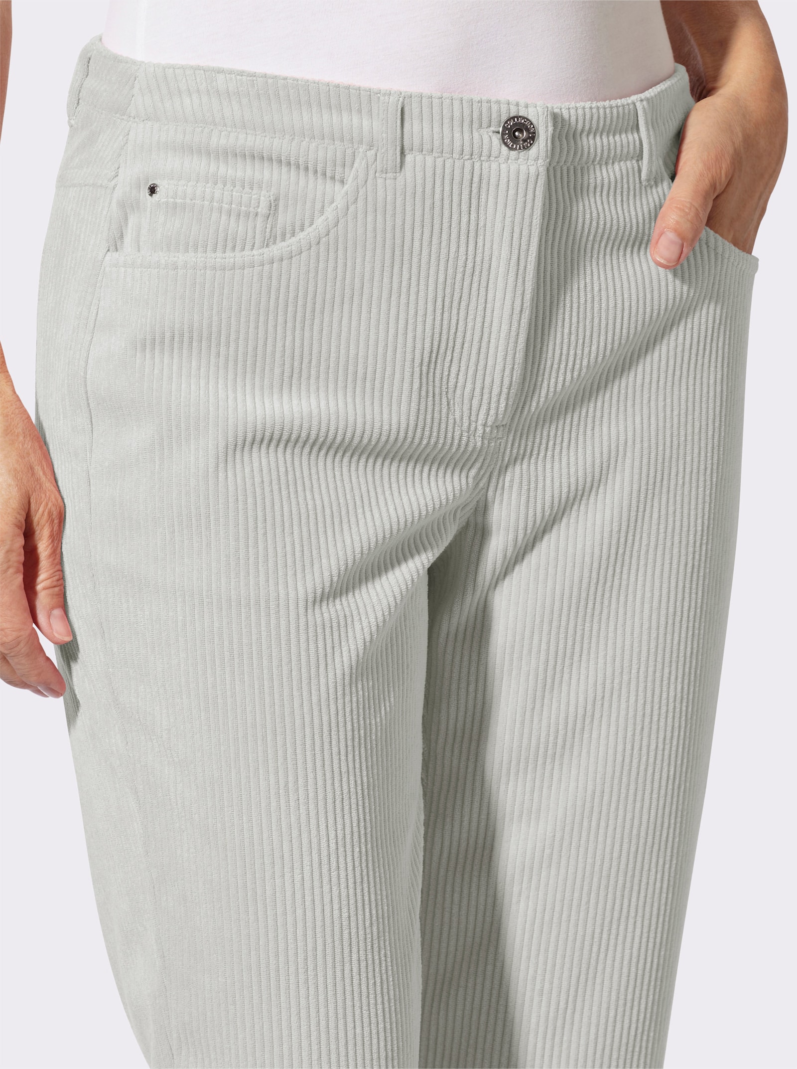 Cordhose in 5-Pocket-Form - ecru