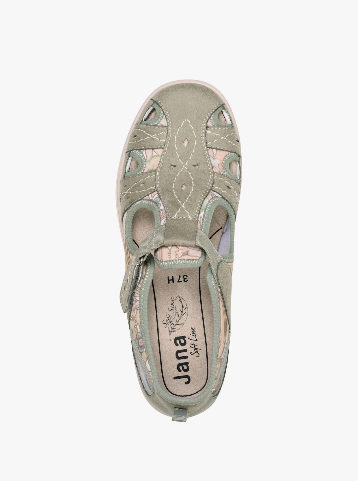 Jana Klettschuh mit floralem Druck - schlamm