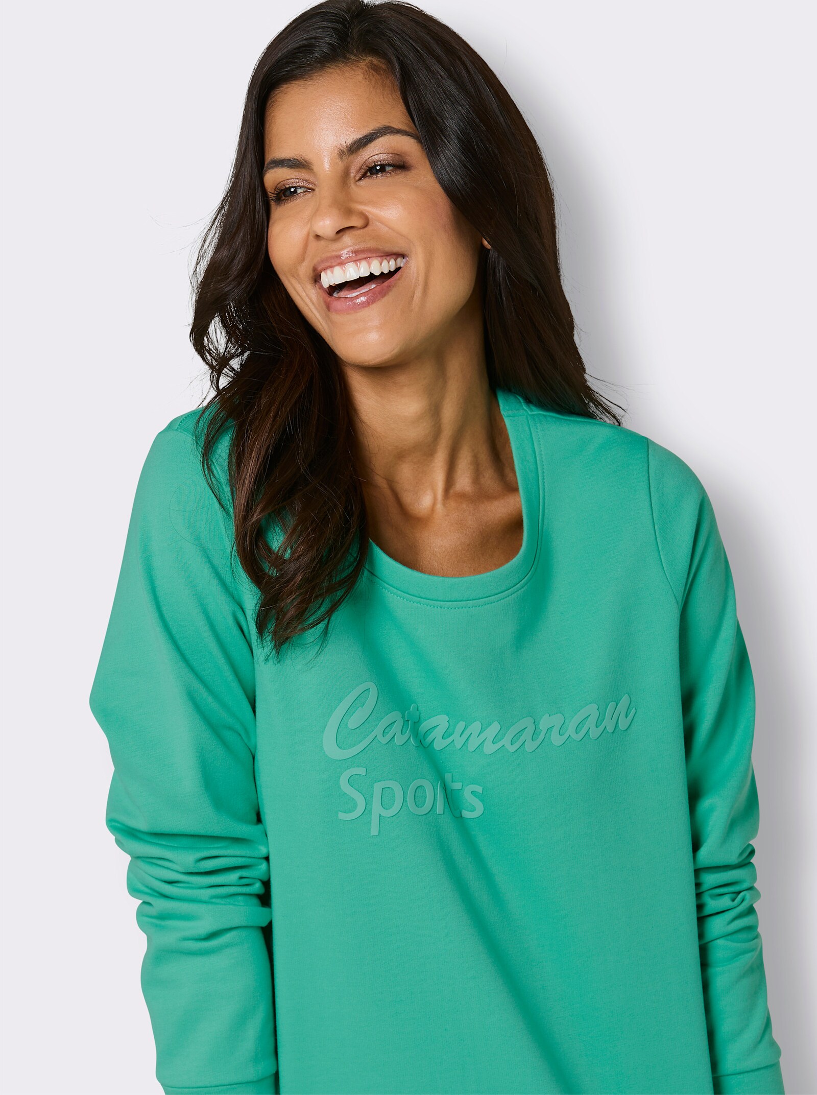 Catamaran Sports Sweatshirt mit 3D-Schriftzug - blaugrün