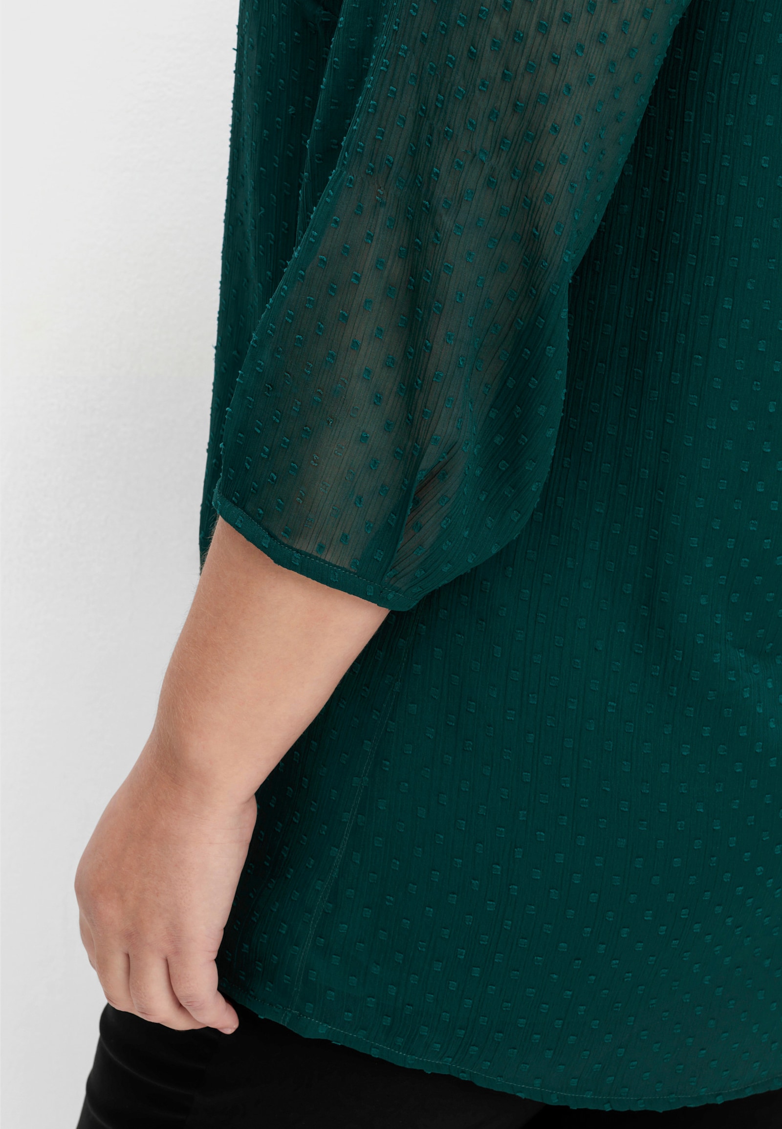 sheego Tunika mit Chiffon-Ärmeln - tiefgrün