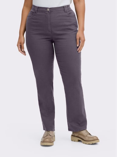 Stretch-Hose mit Nieten an den Taschen - lavendel