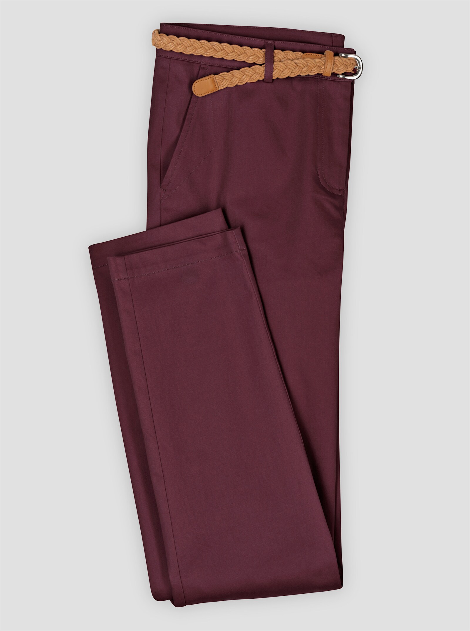 Chinobroek inclusief ceintuur - bordeaux