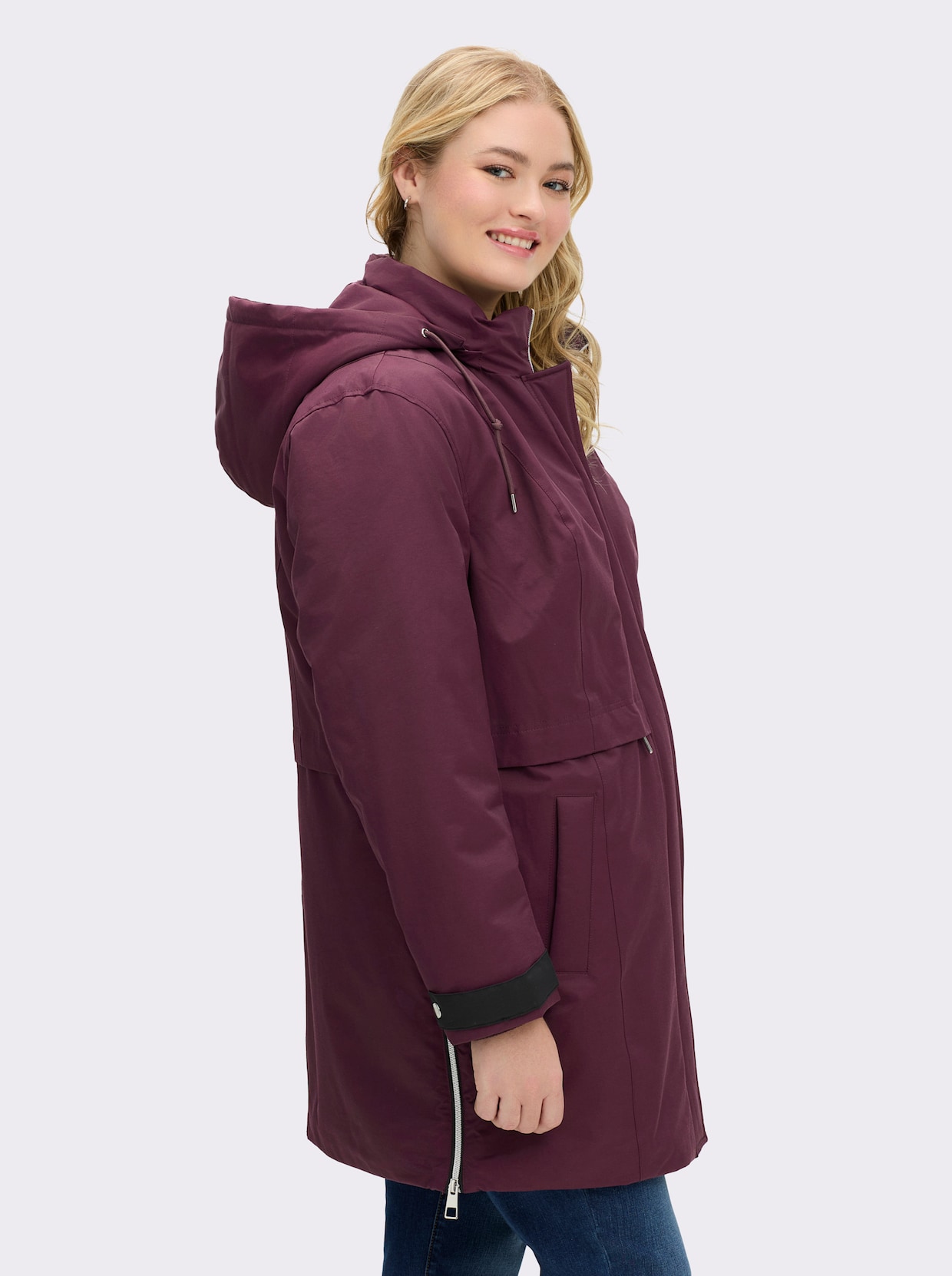 sheego Kapuzenjacke - burgund