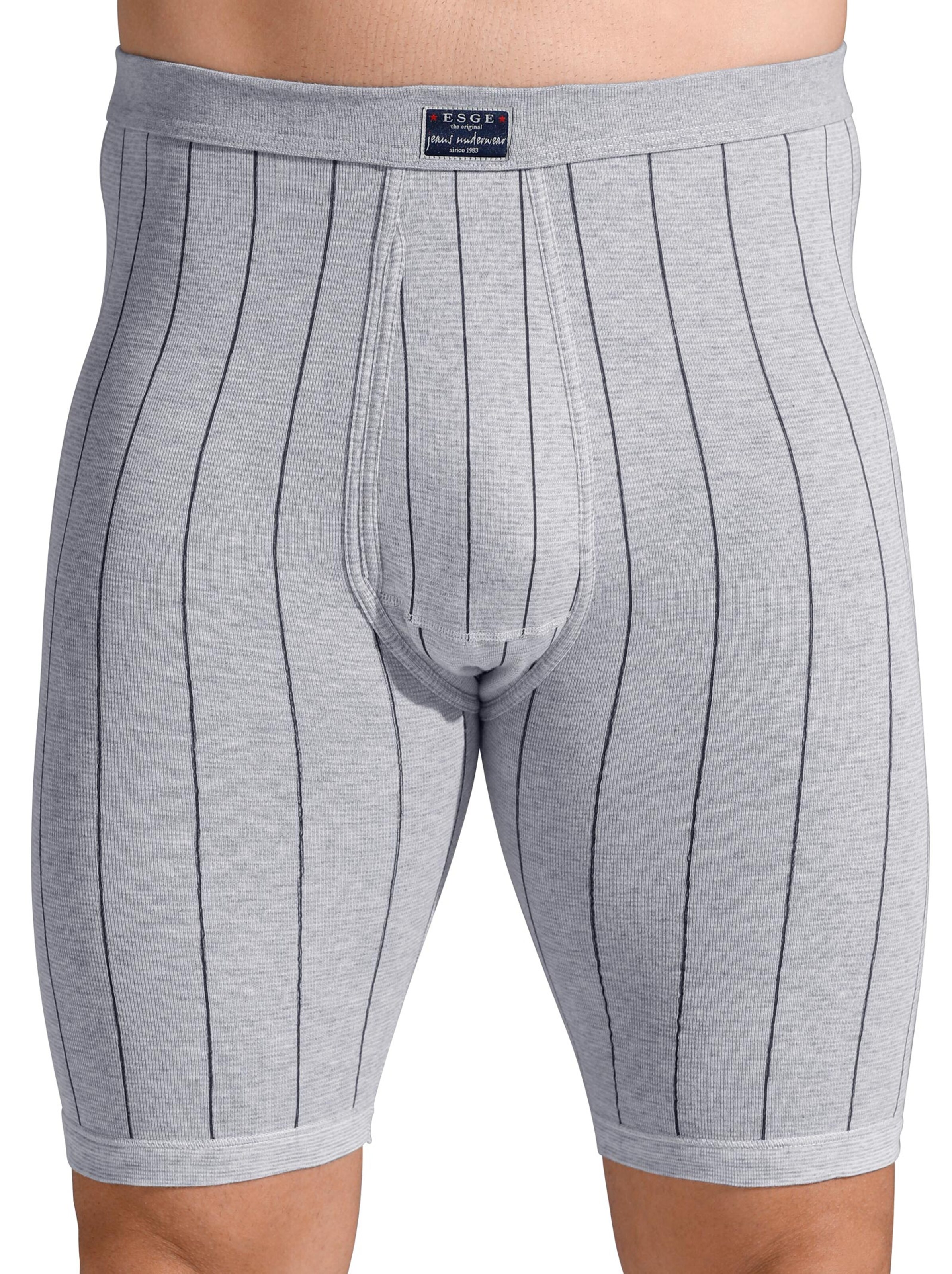 Hose knielang - hellgrau-gestreift