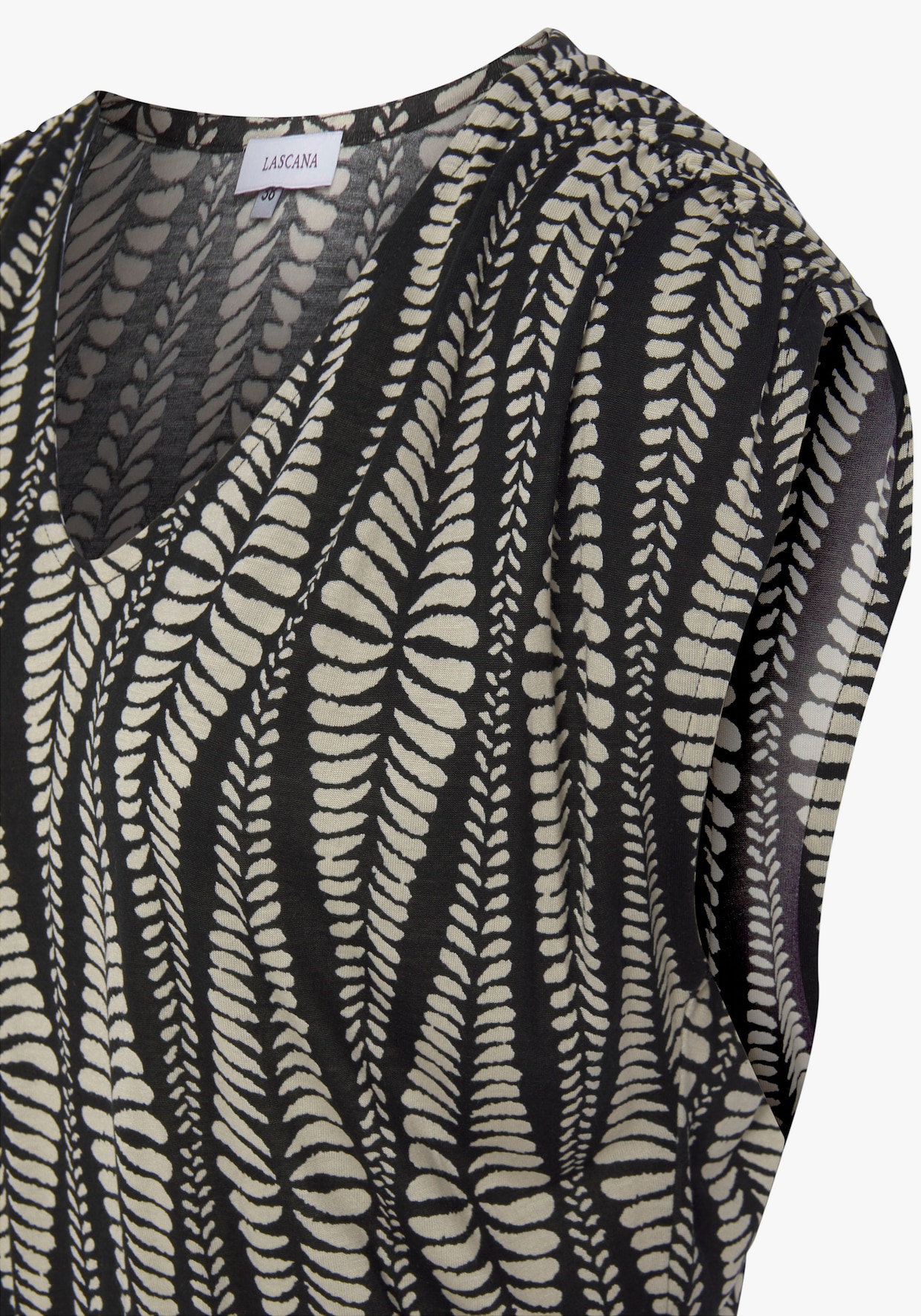 LASCANA Robe en jersey - noir-sable imprimé