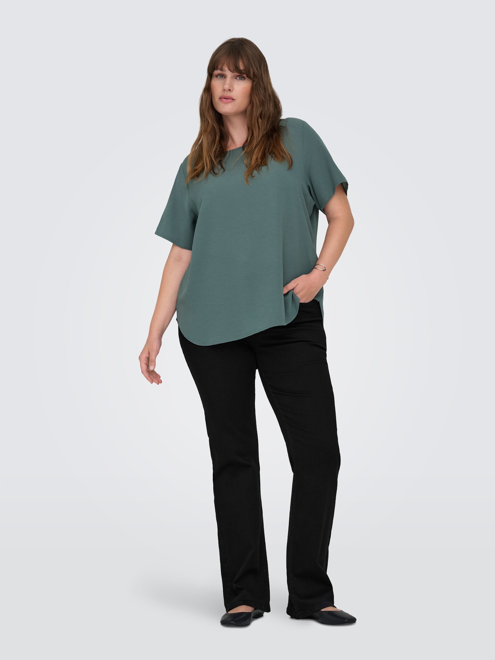 High-waist-Jeans - black denim