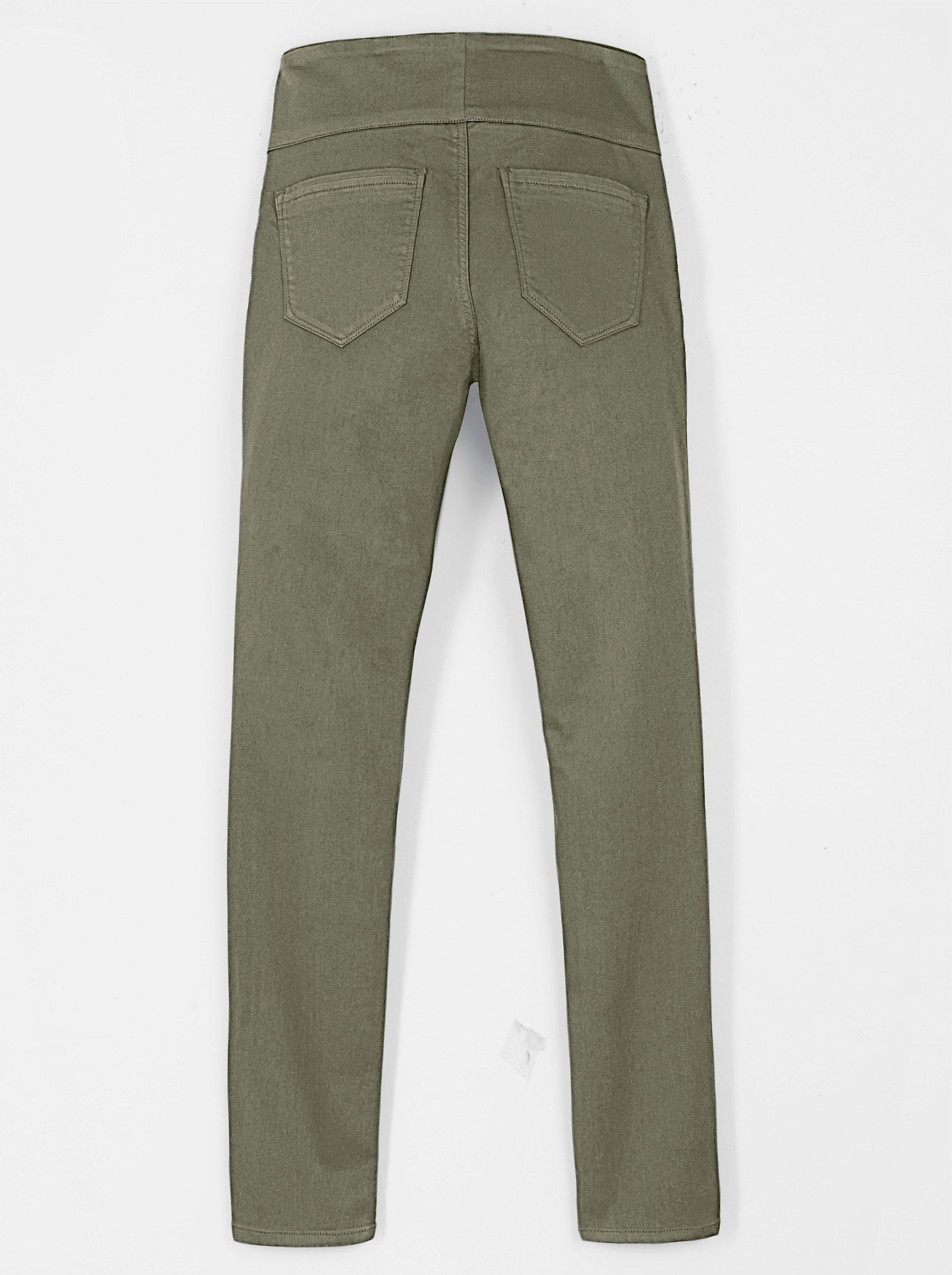 Schlupfhose mit hohem Dehnbund - khaki
