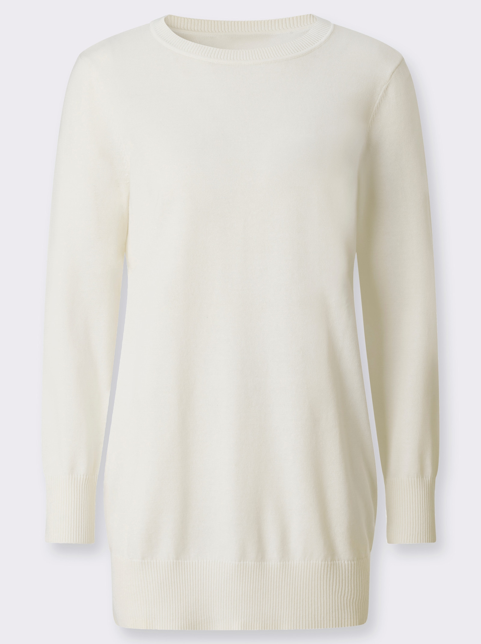 Longpullover in Feinstrick-Qualität - ecru
