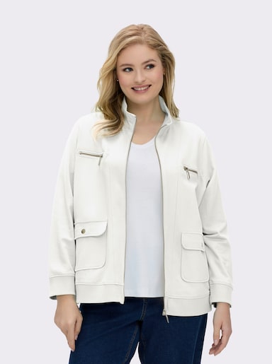 Shirtjacke aus reiner Baumwolle - weiß