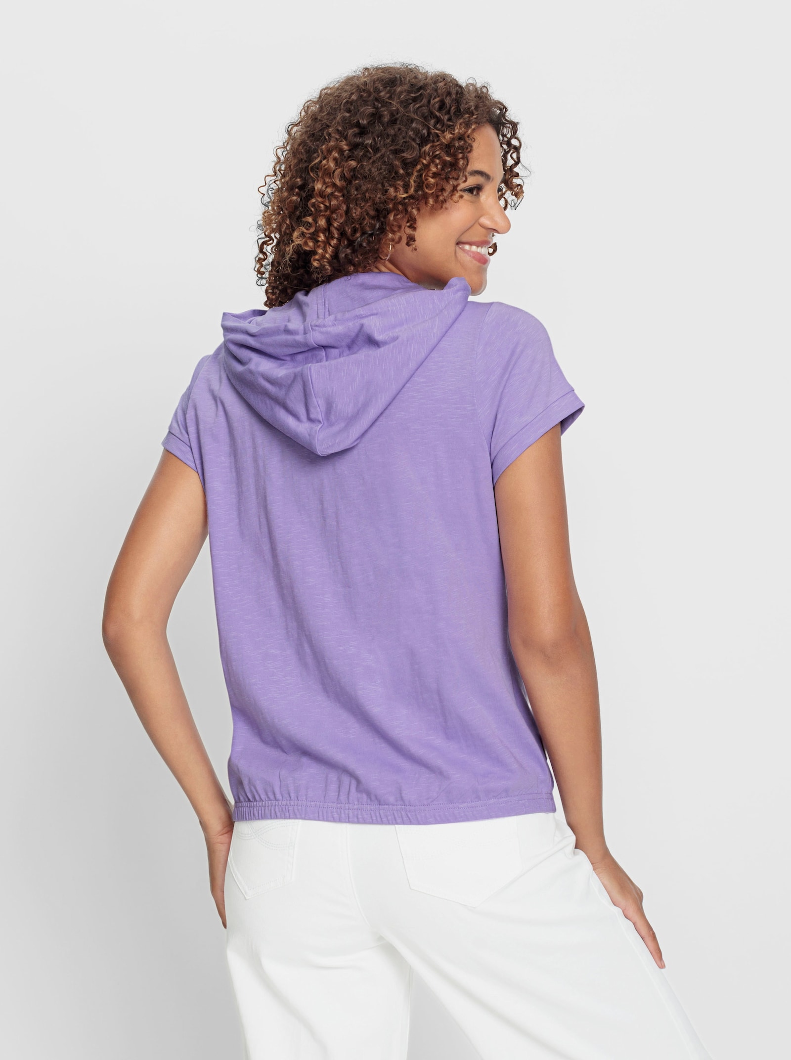 Sweatjacke mit Nahttaschen - lavendel