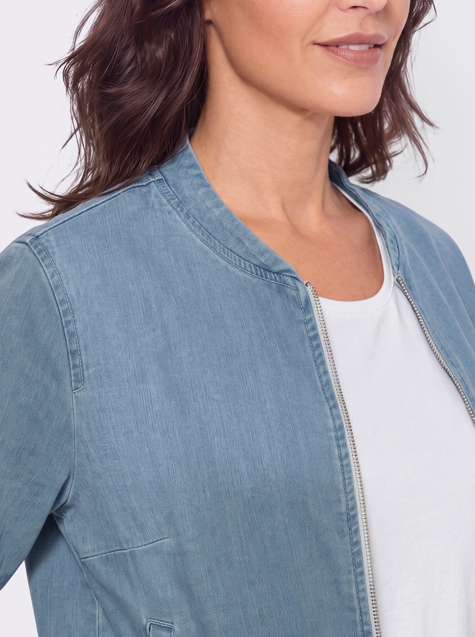 Jeansjacke in Blousonform - blue-bleached