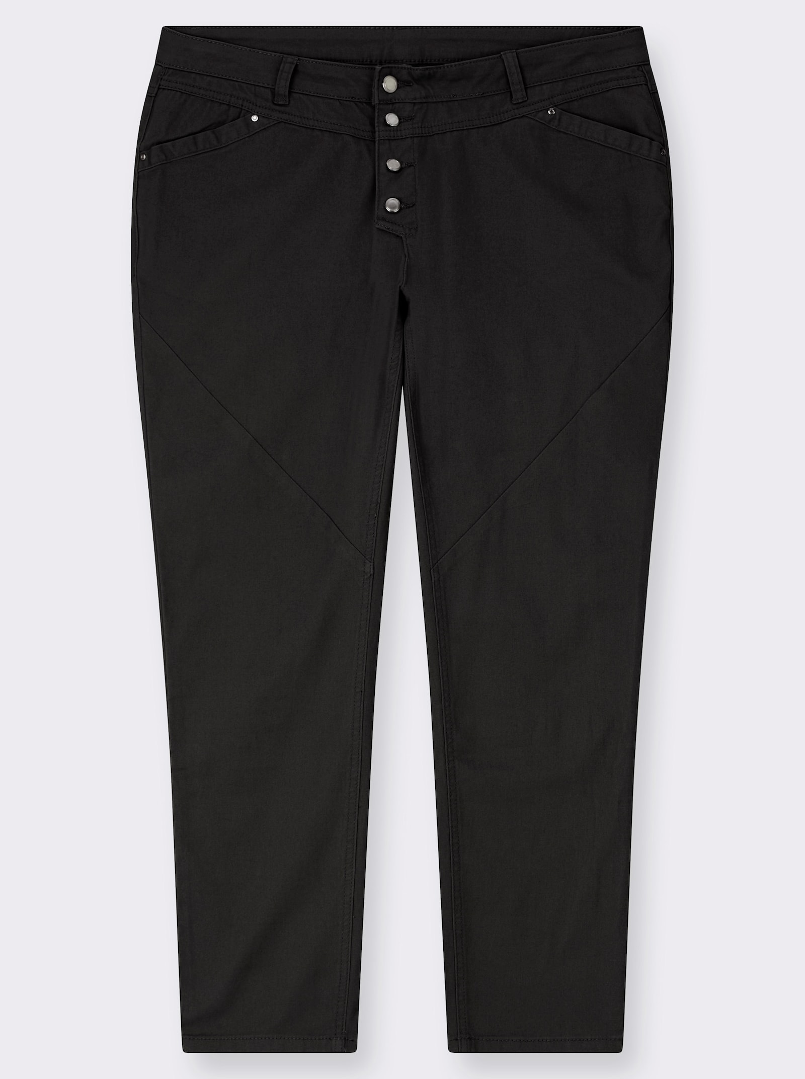 Jeans mit Knopfleiste statt Reißverschluss - schwarz