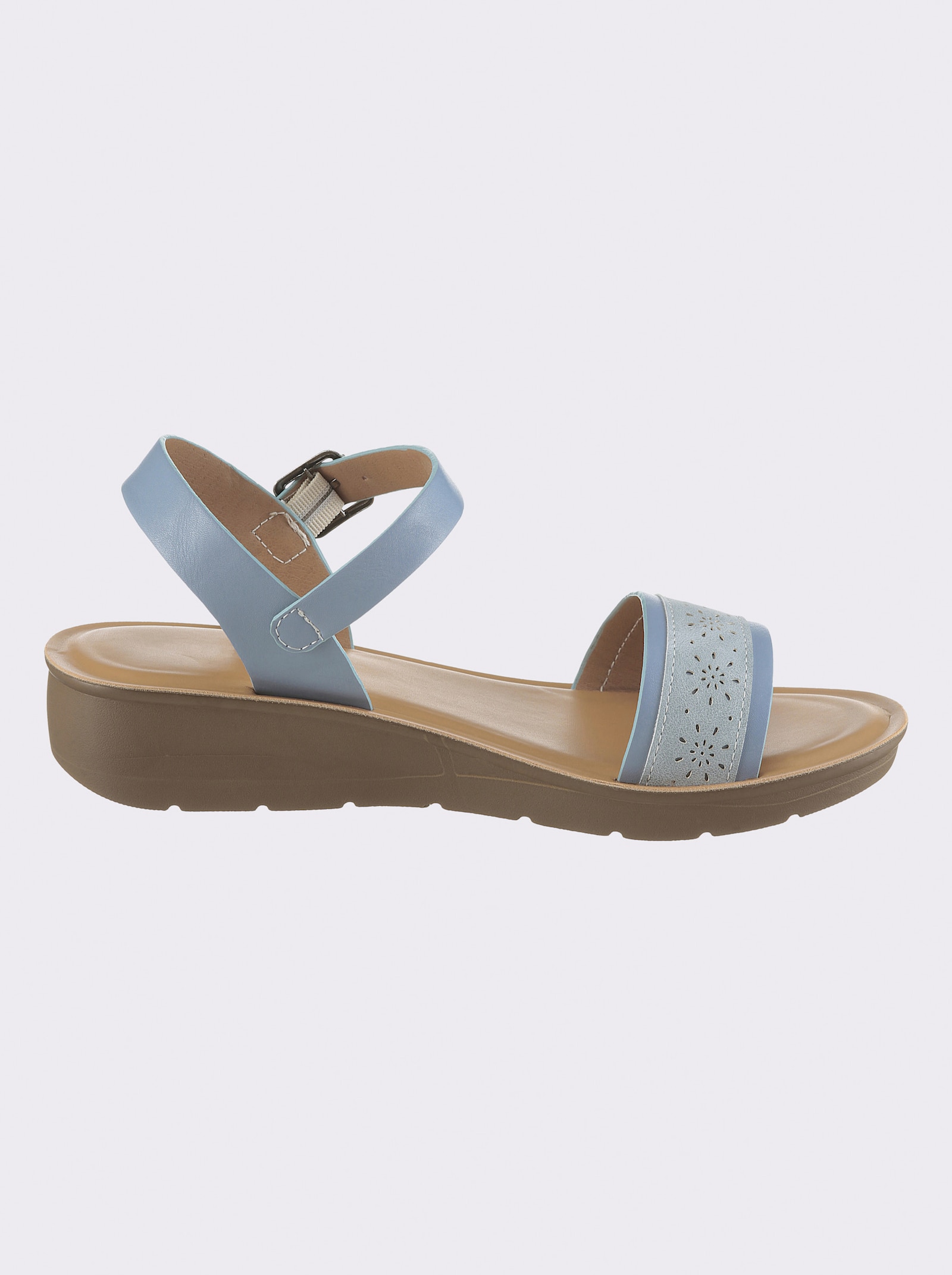 Sandalette mit seitlichem Gummizug - eisblau