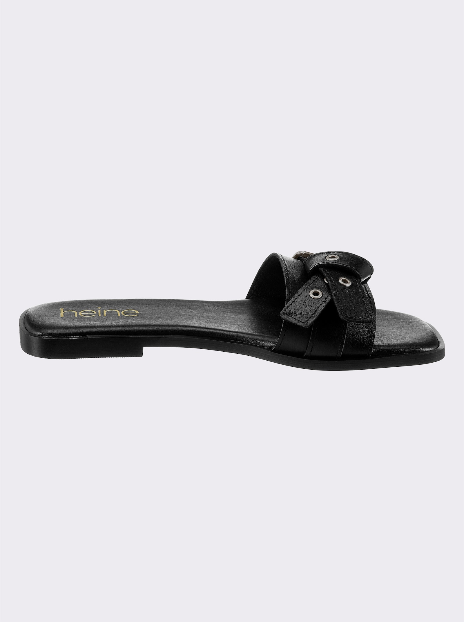 heine Pantolette mit Schnallen-Optik - schwarz