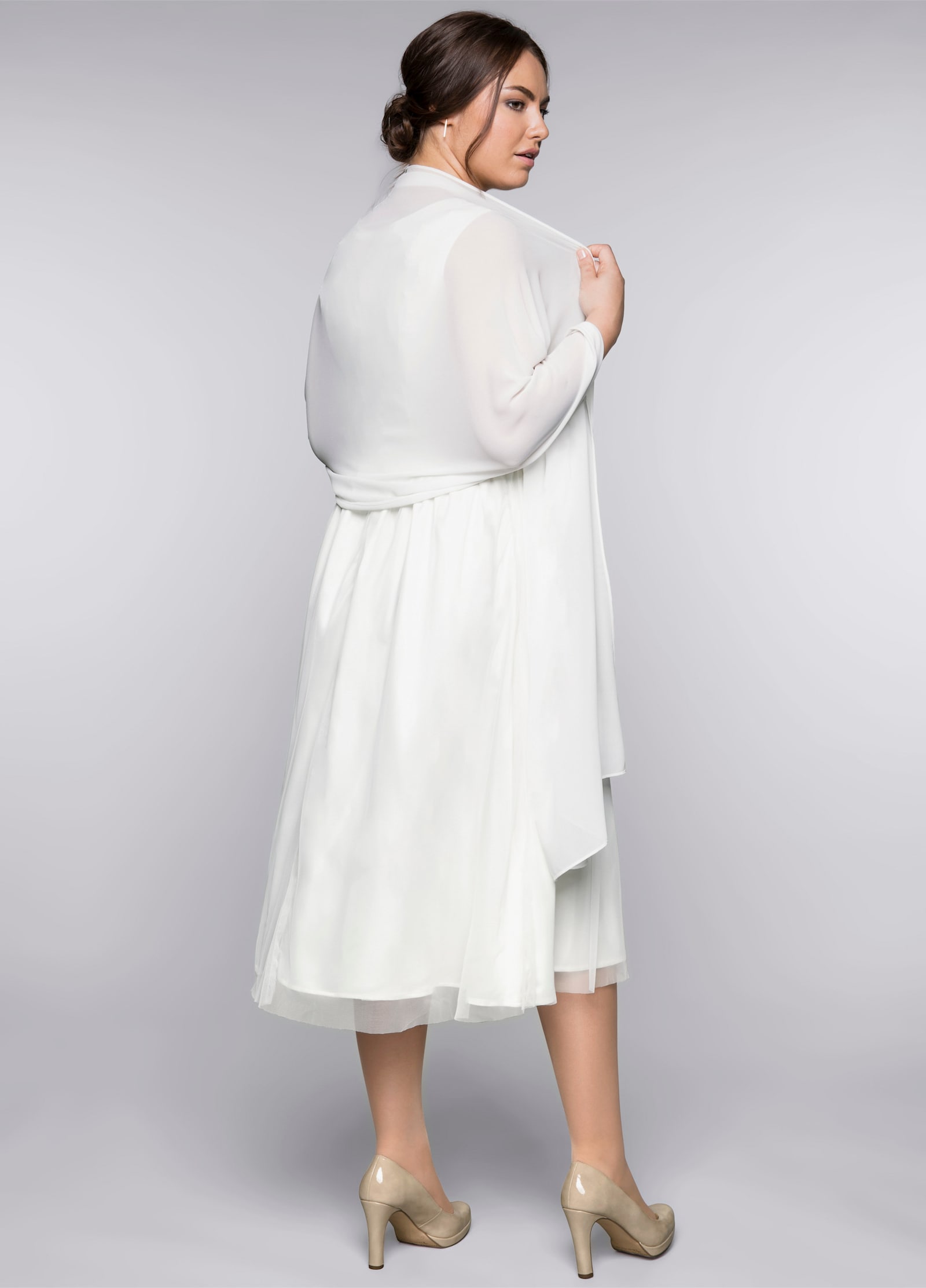 sheego Stola aus Chiffon - offwhite