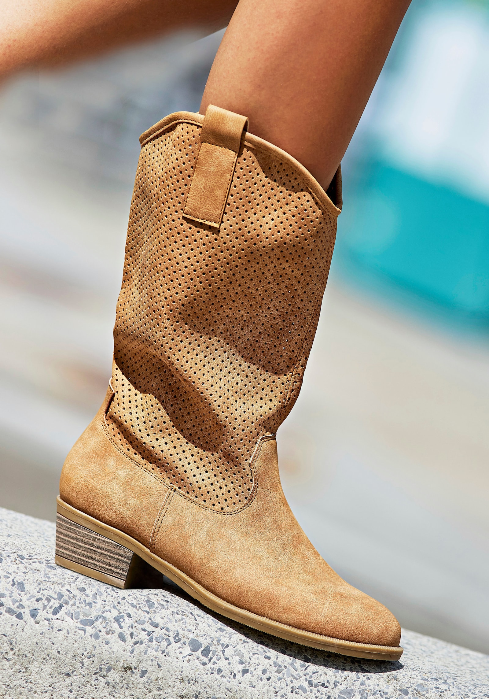 LASCANA Westernstiefel - camelfarben