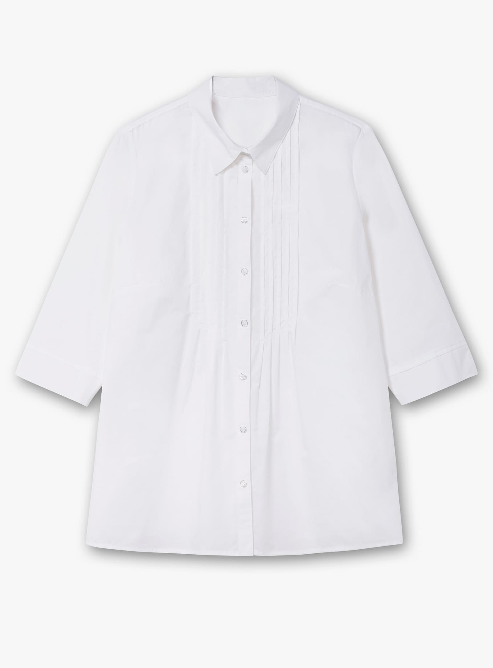 Longbluse mit Biesenverzierung - weiß