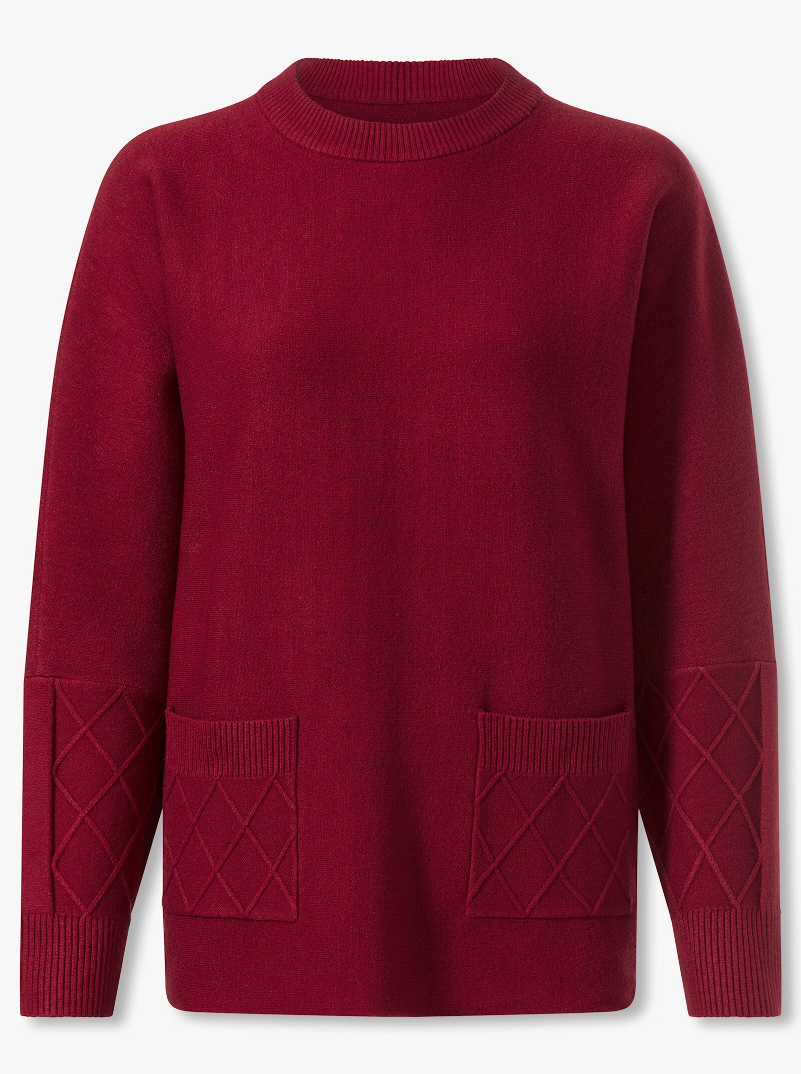 heine Feinstrickpullover mit Taschen - kirsche
