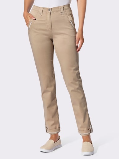 Schlupfjeans in Baumwoll-Stretch-Qualität - beige