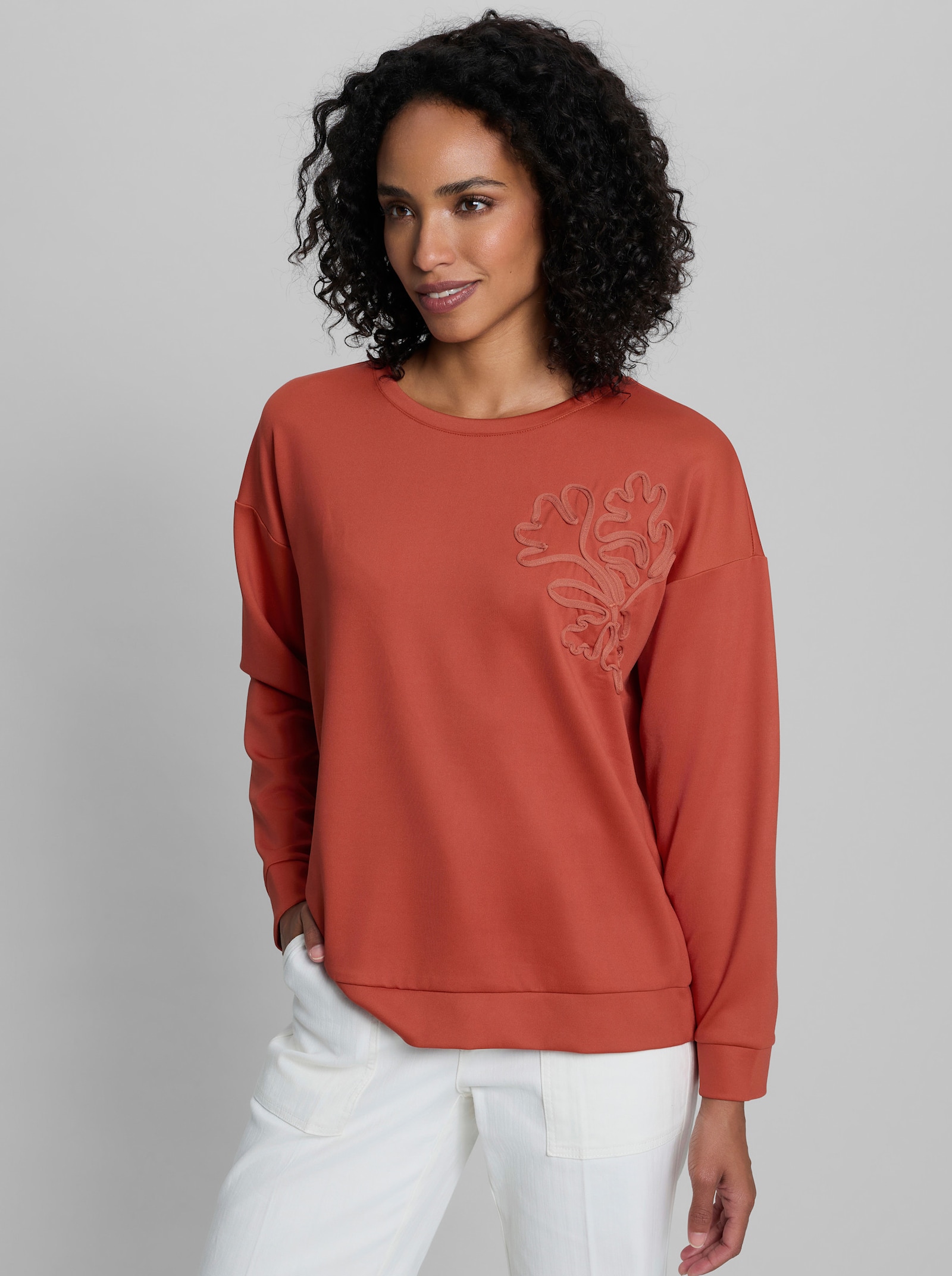 heine Sweatshirt mit Applikation - terra