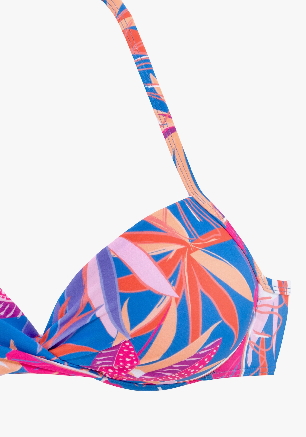 Buffalo Haut de bikini push-up - bleu-rose imprimé