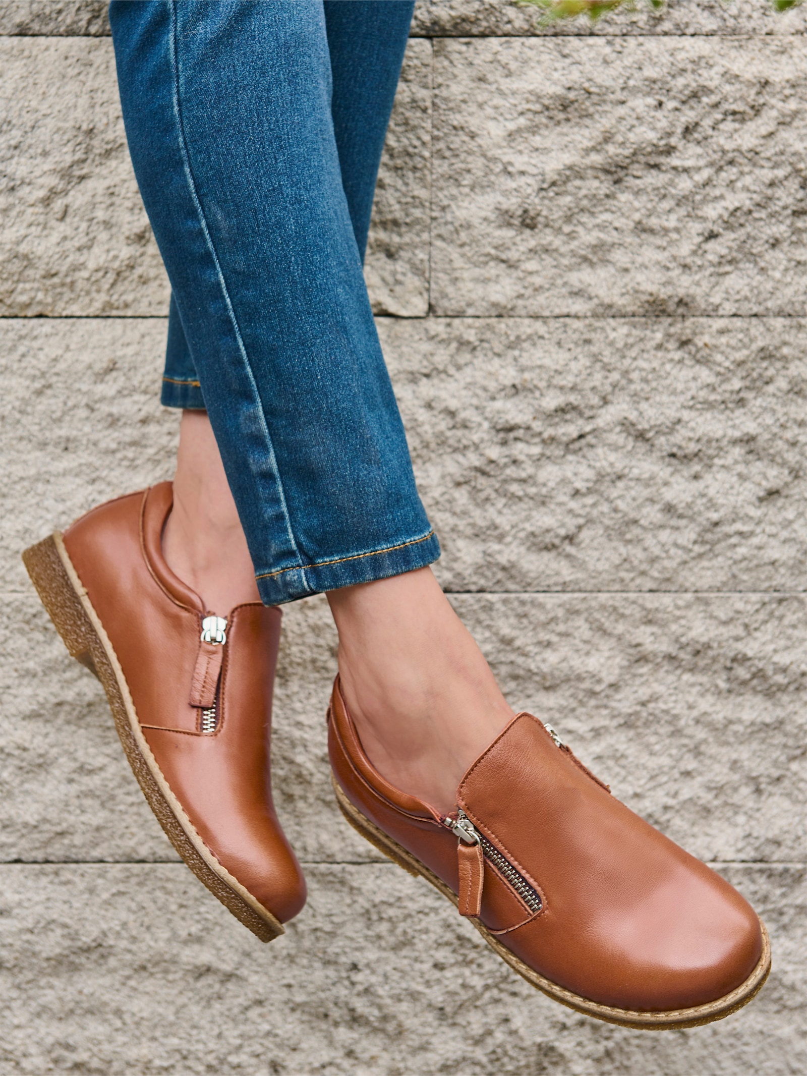 Andrea Conti Slipper - cognac