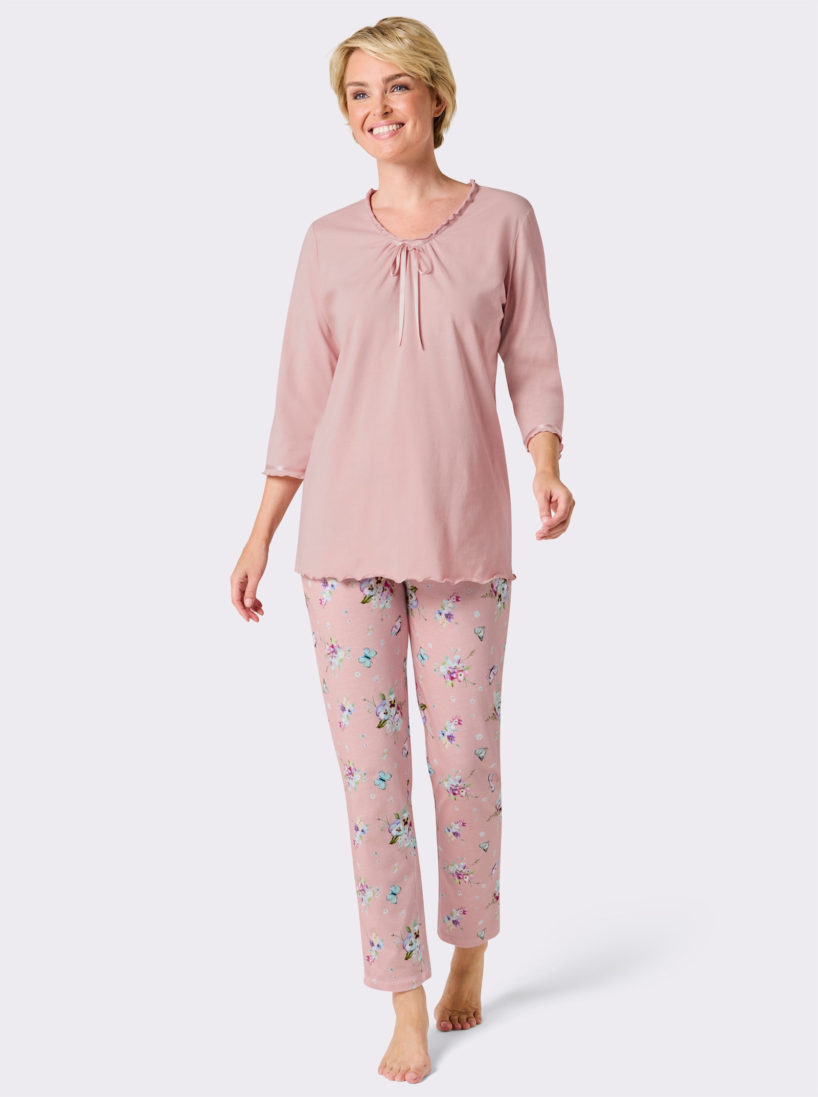 wäschepur Schlafanzug - hellrosé-bedruckt