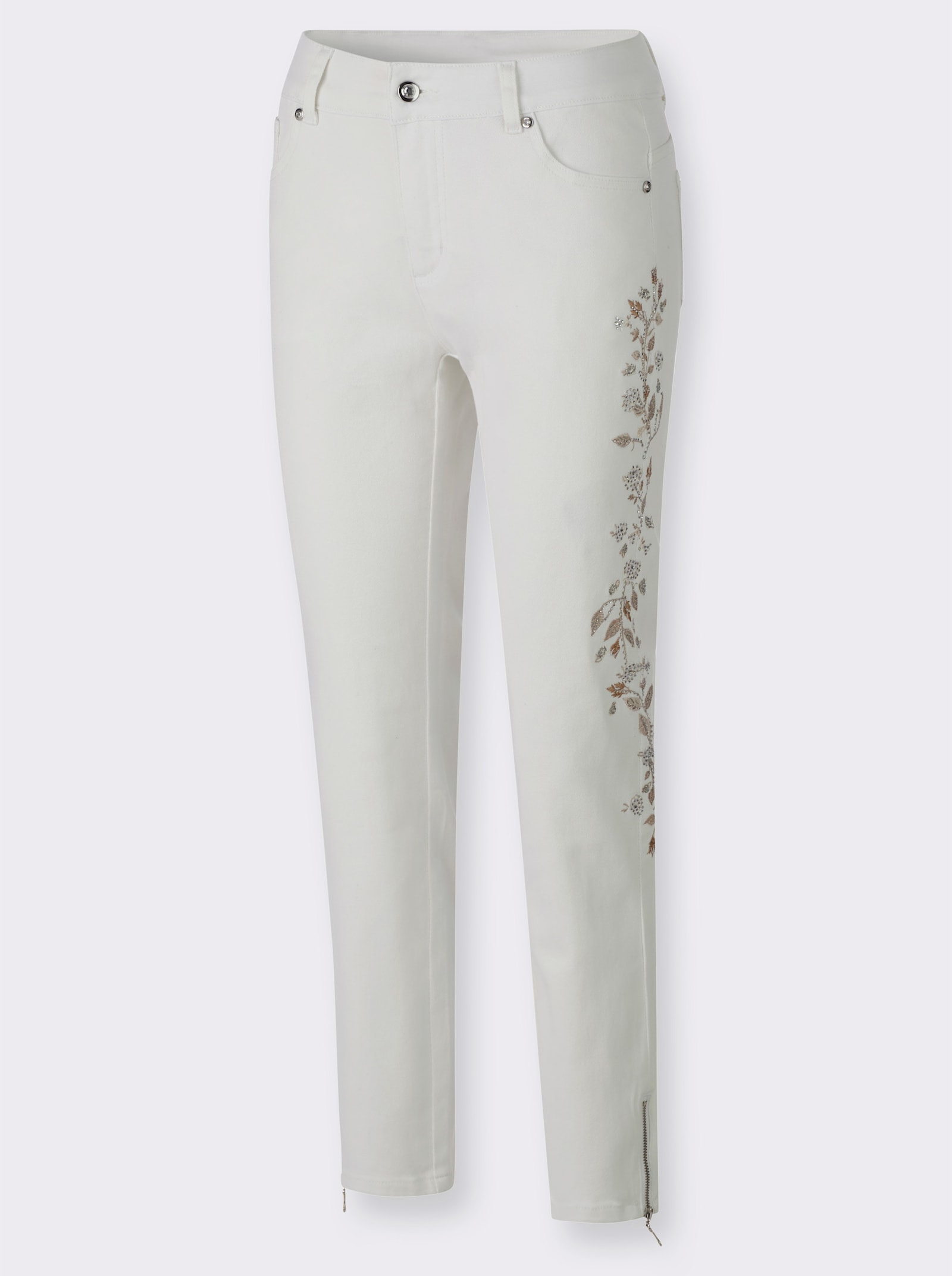 5-pocketjeans met push-up-effect - wit