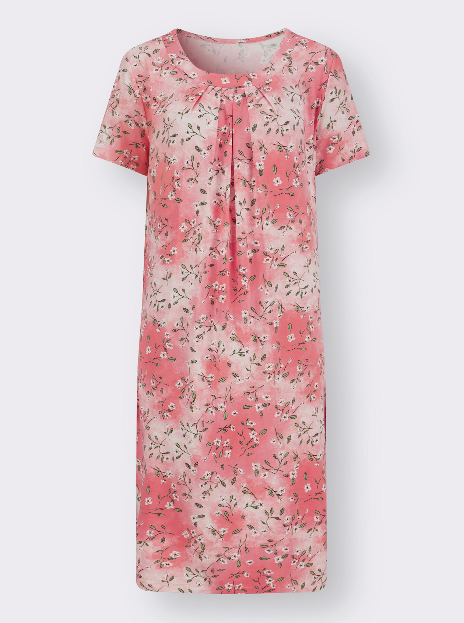 Jerseykleid mit Nahttaschen, bedruckt - koralle-bedruckt